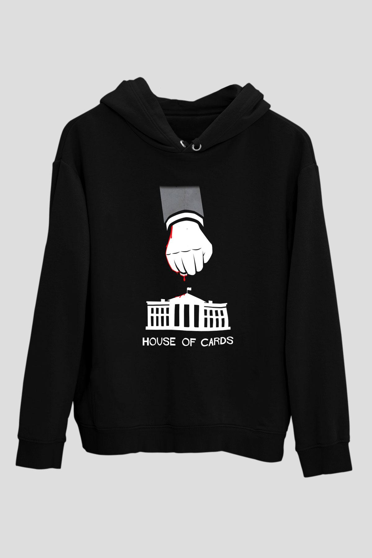 House of Cards Siyah Unisex Hoodie
