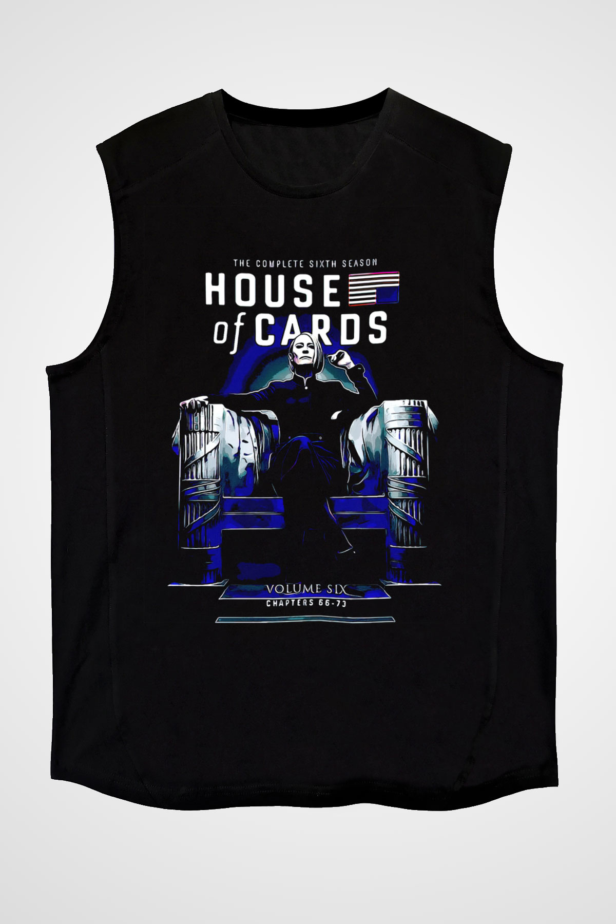 House of Cards Siyah Unisex Kolsuz Tişört