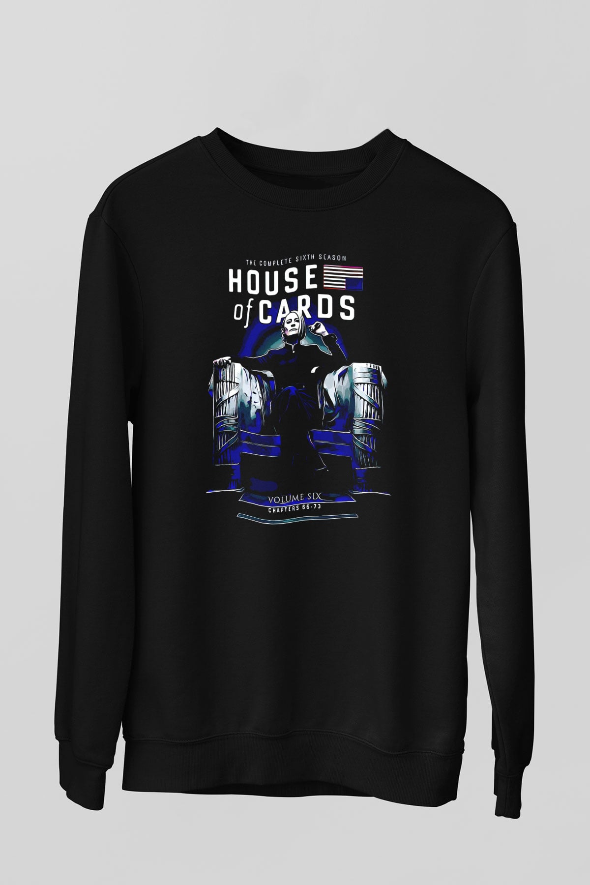 House of Cards Siyah Unisex Sweatshirt