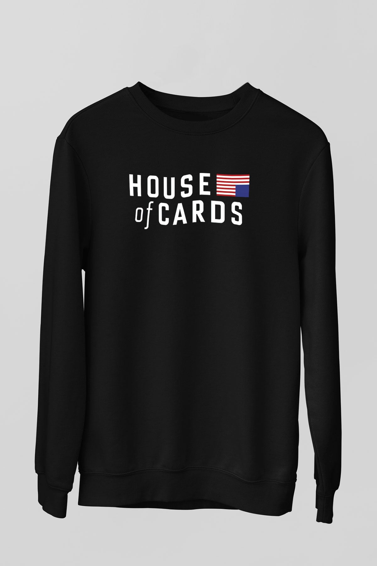 House of Cards Siyah Unisex Sweatshirt