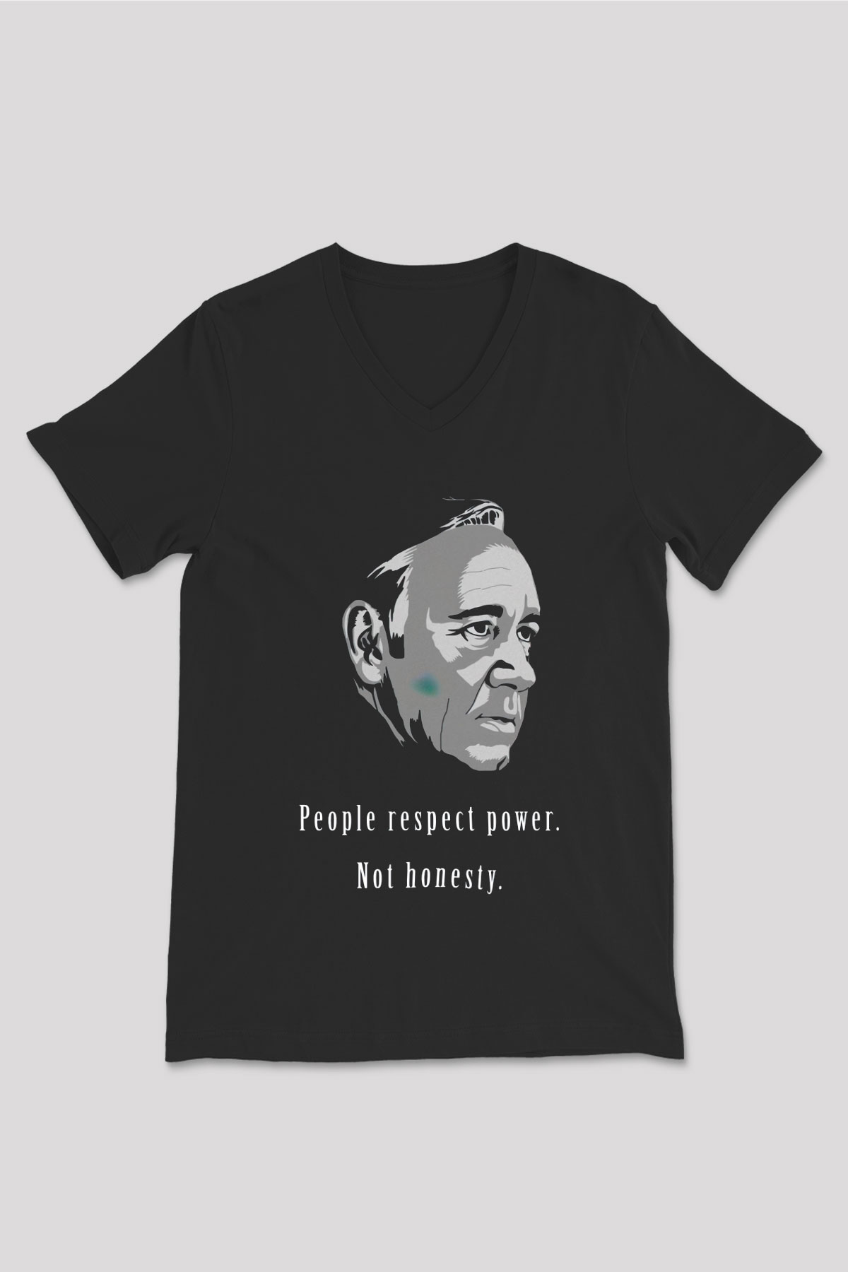 House of Cards Siyah Unisex V Yaka Tişört T-Shirt