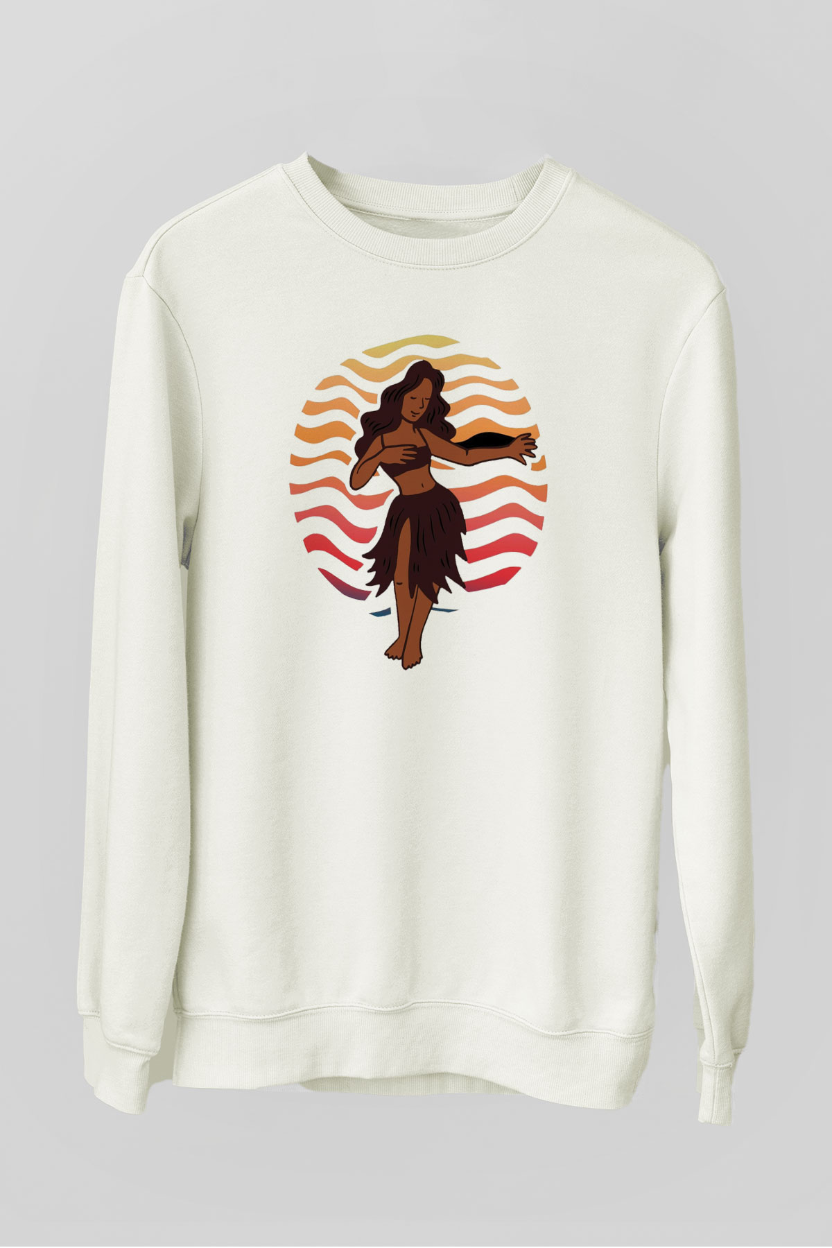 Hula Beyaz Unisex Sweatshirt