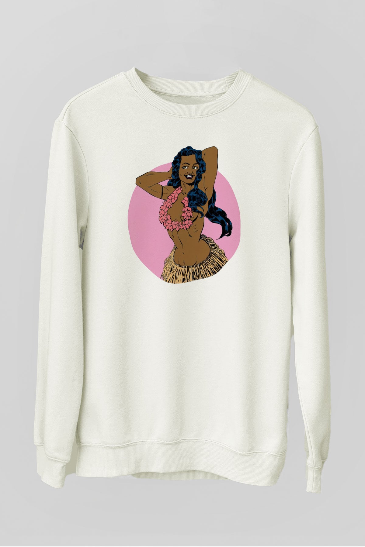 Hula Beyaz Unisex Sweatshirt