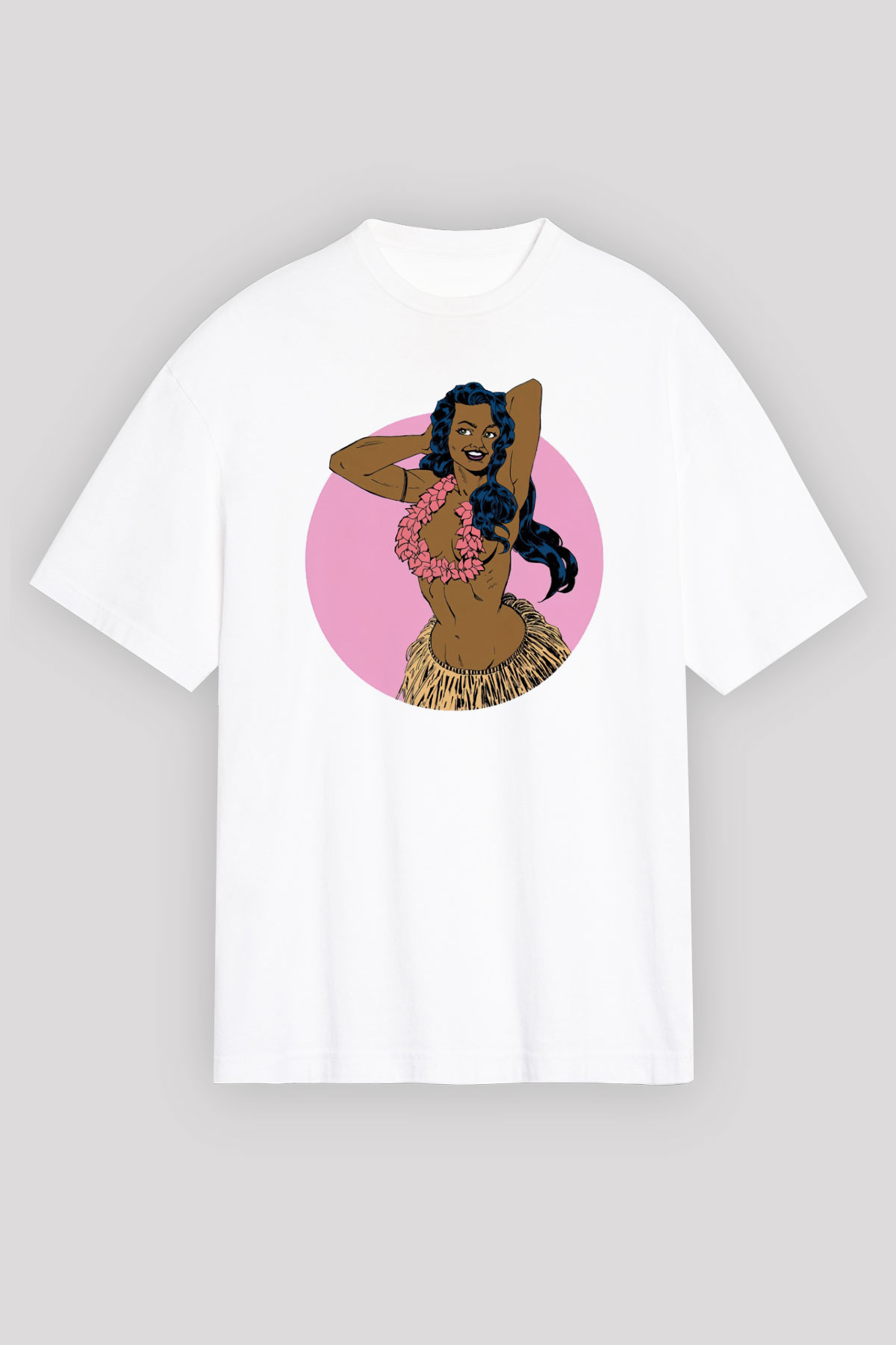 Hula Beyaz Unisex Tişört T-Shirt - TişörtFabrikası