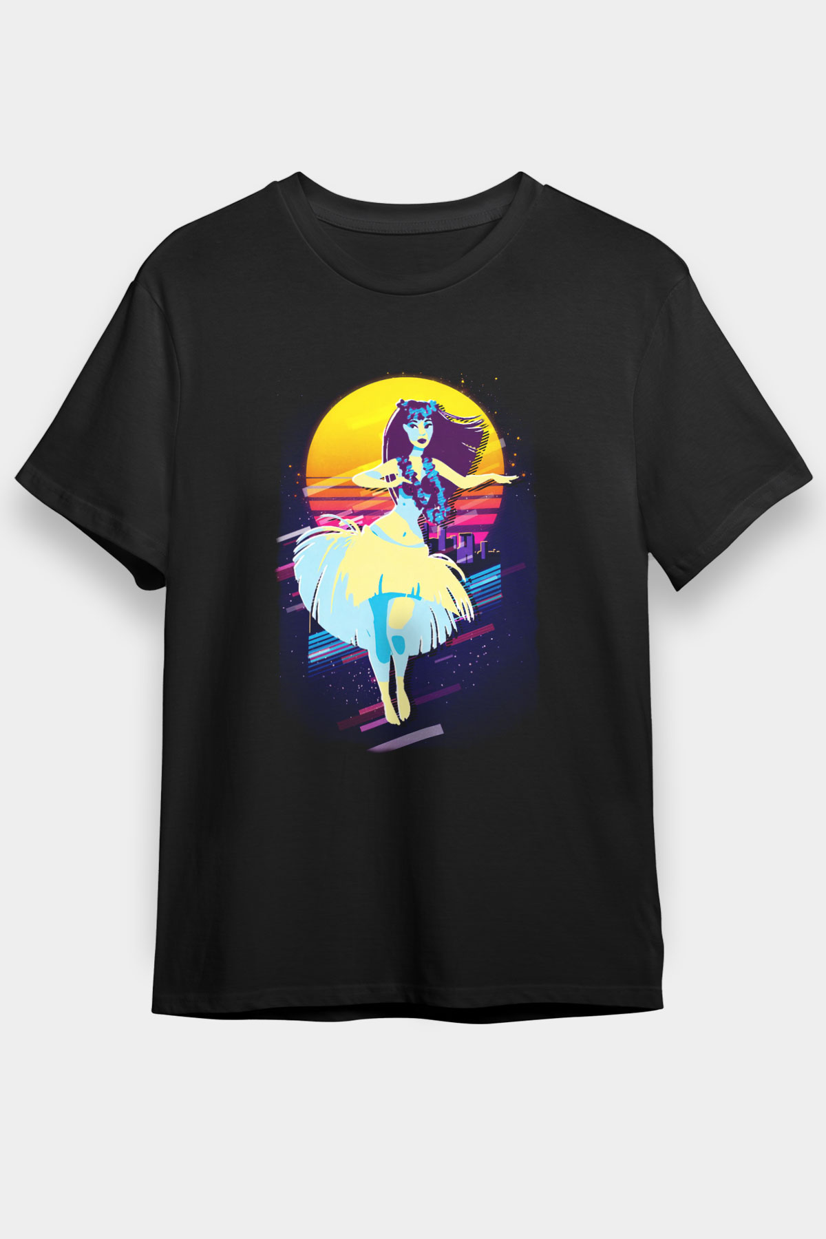 Hula Siyah Unisex Tişört T-Shirt - TişörtFabrikası