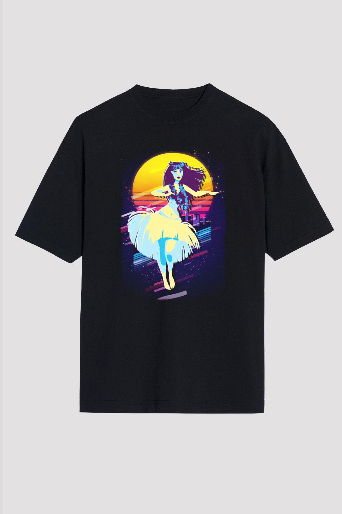 Hula Siyah Unisex Tişört T-Shirt - TişörtFabrikası