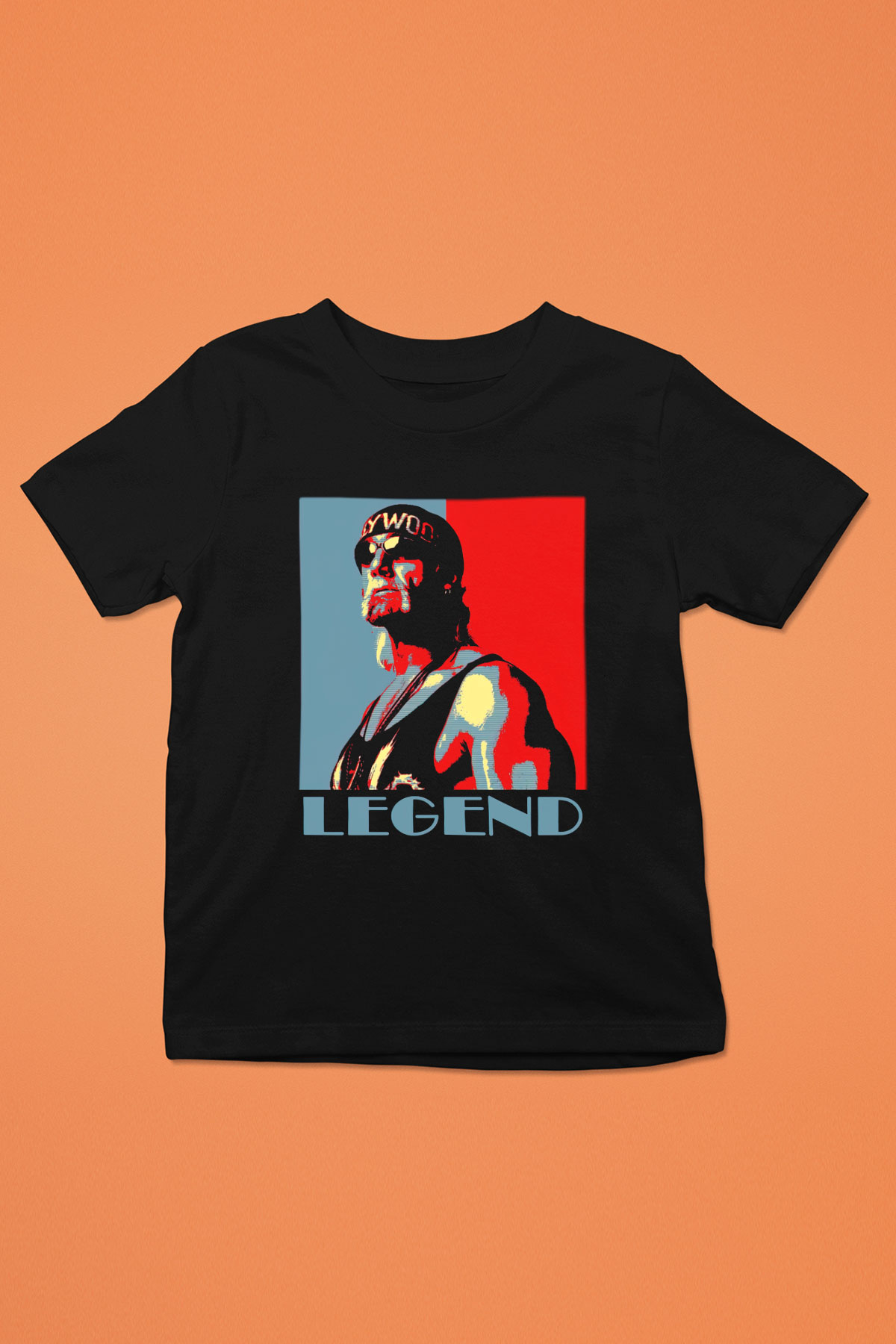 Hulk Hogan Baskılı Siyah Unisex Çocuk Tişört
