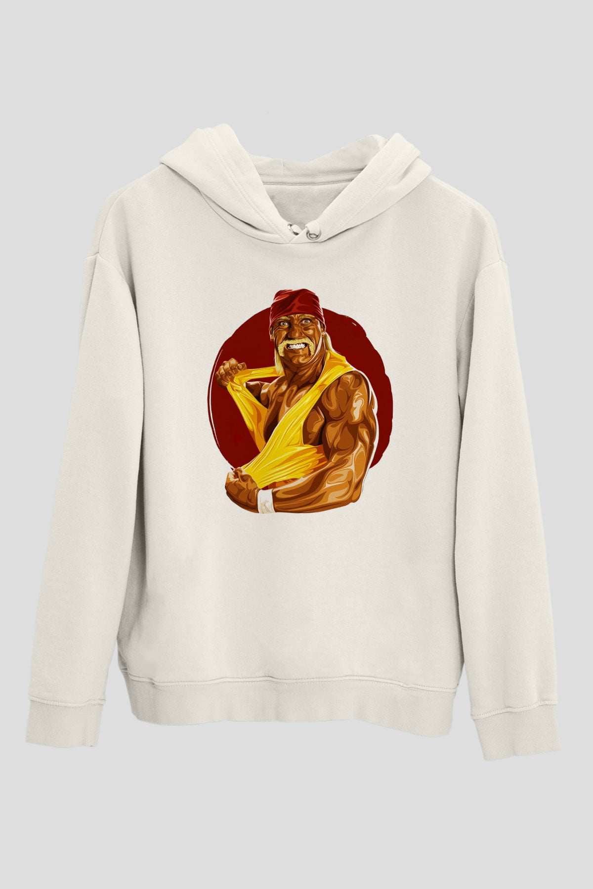 Hulk Hogan Beyaz Unisex Kapşonlu Sweatshirt
