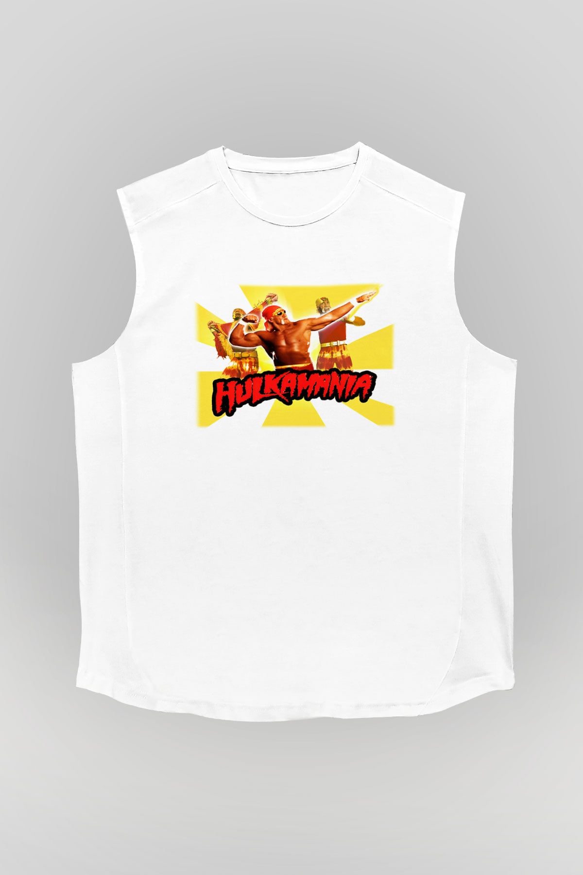 Hulk Hogan Beyaz Unisex Kolsuz Tişört