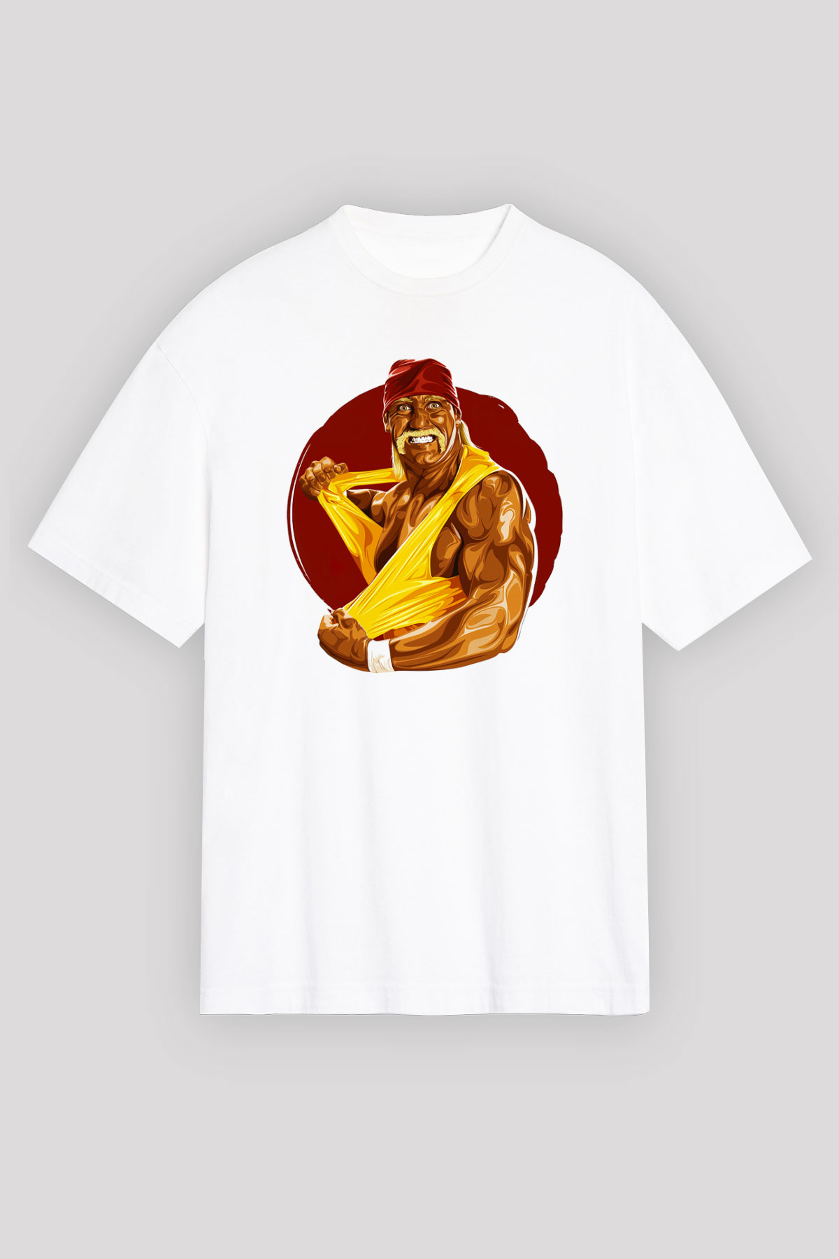 Hulk Hogan Beyaz Unisex Oversize Tişört