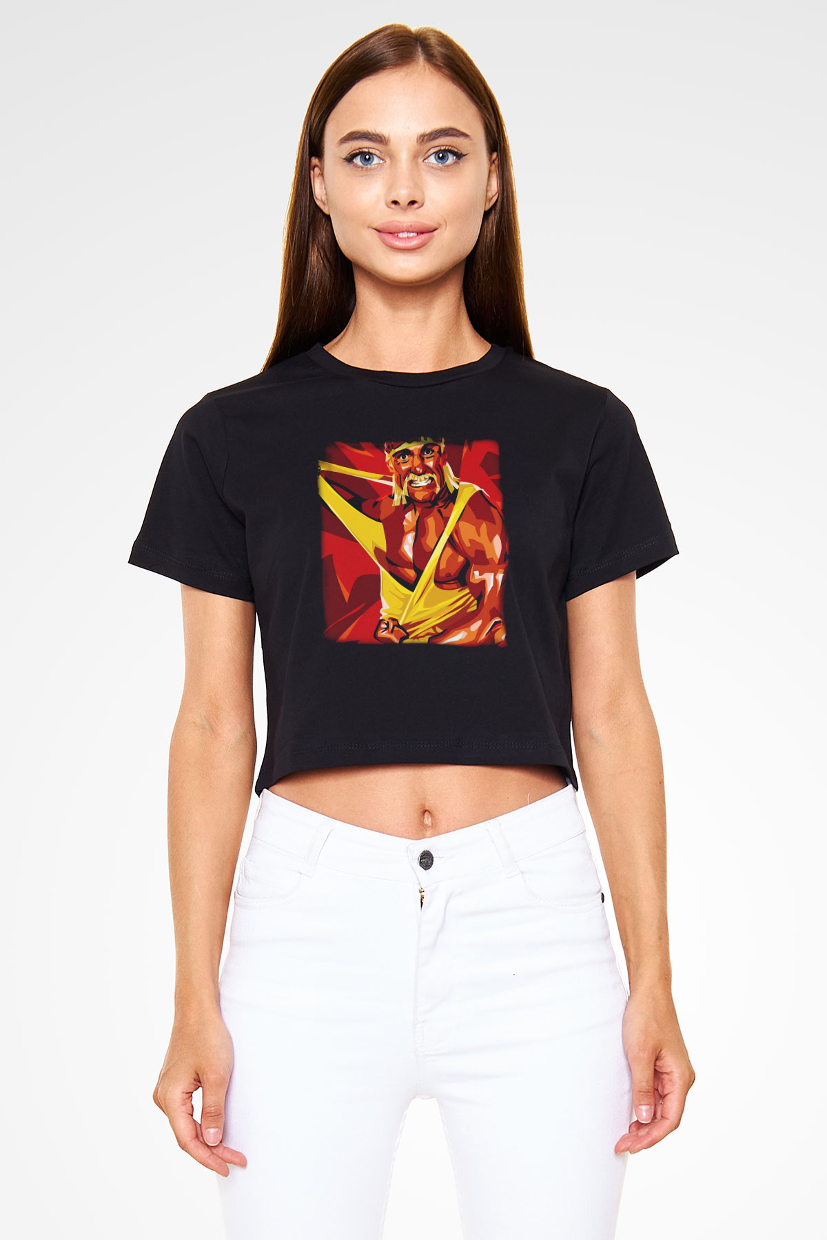Hulk Hogan Siyah   Crop Top Tişört
