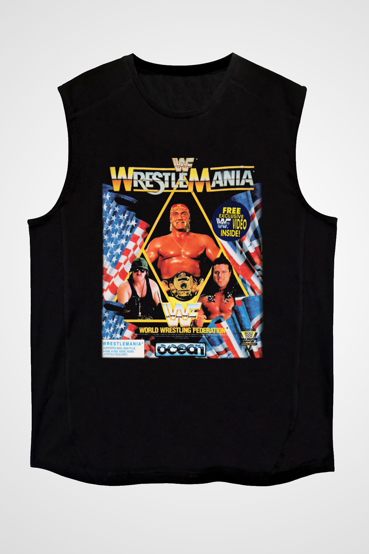Hulk Hogan Siyah Unisex Kolsuz Tişört