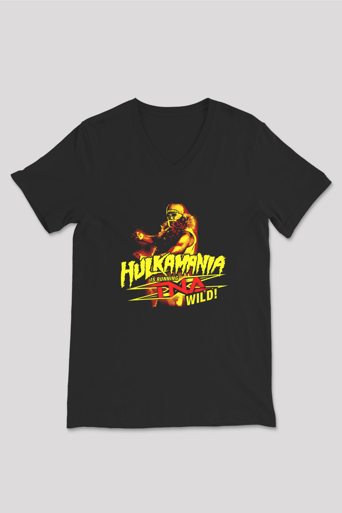 Hulk Hogan Siyah Unisex  V Yaka Tişört