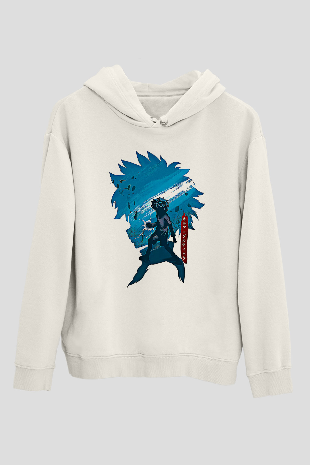 Hunter X Hunter Baskılı Beyaz Unisex Hoodie