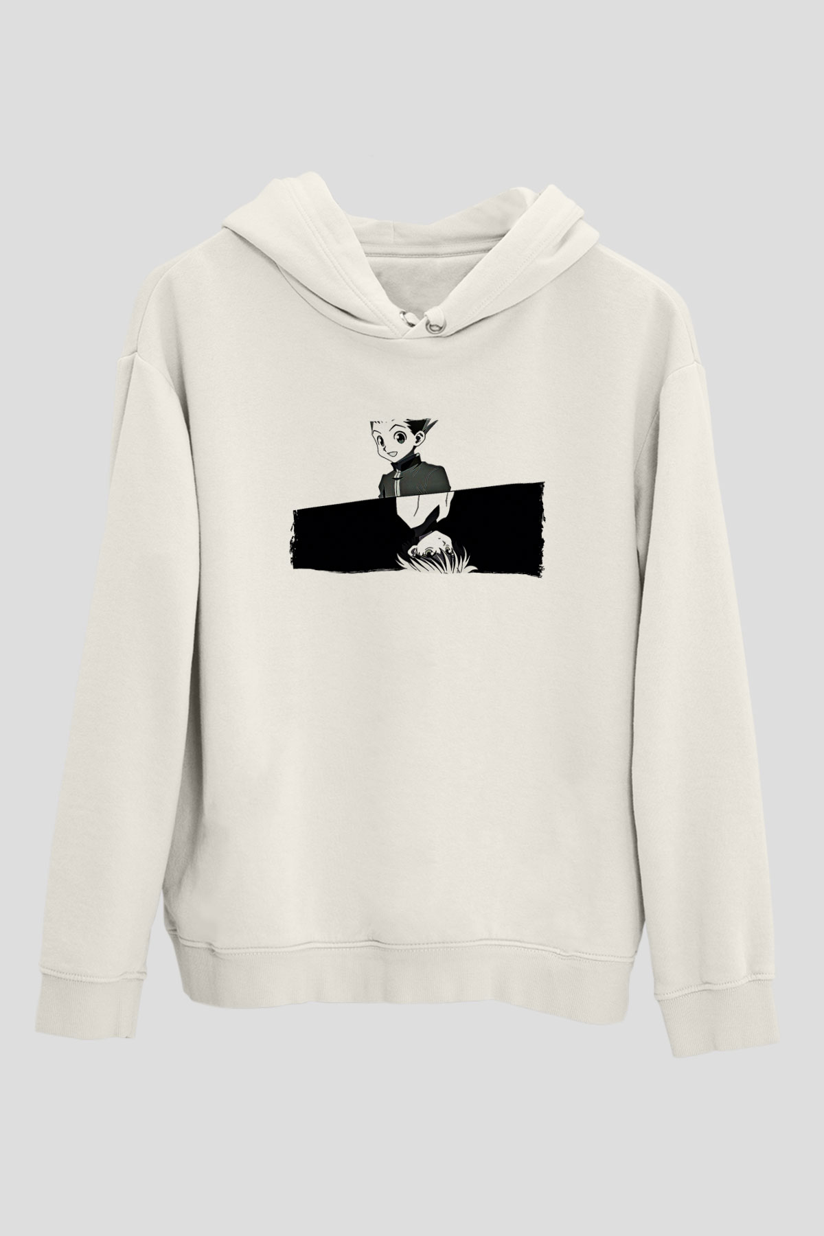 Hunter X Hunter Baskılı Beyaz Unisex Hoodie