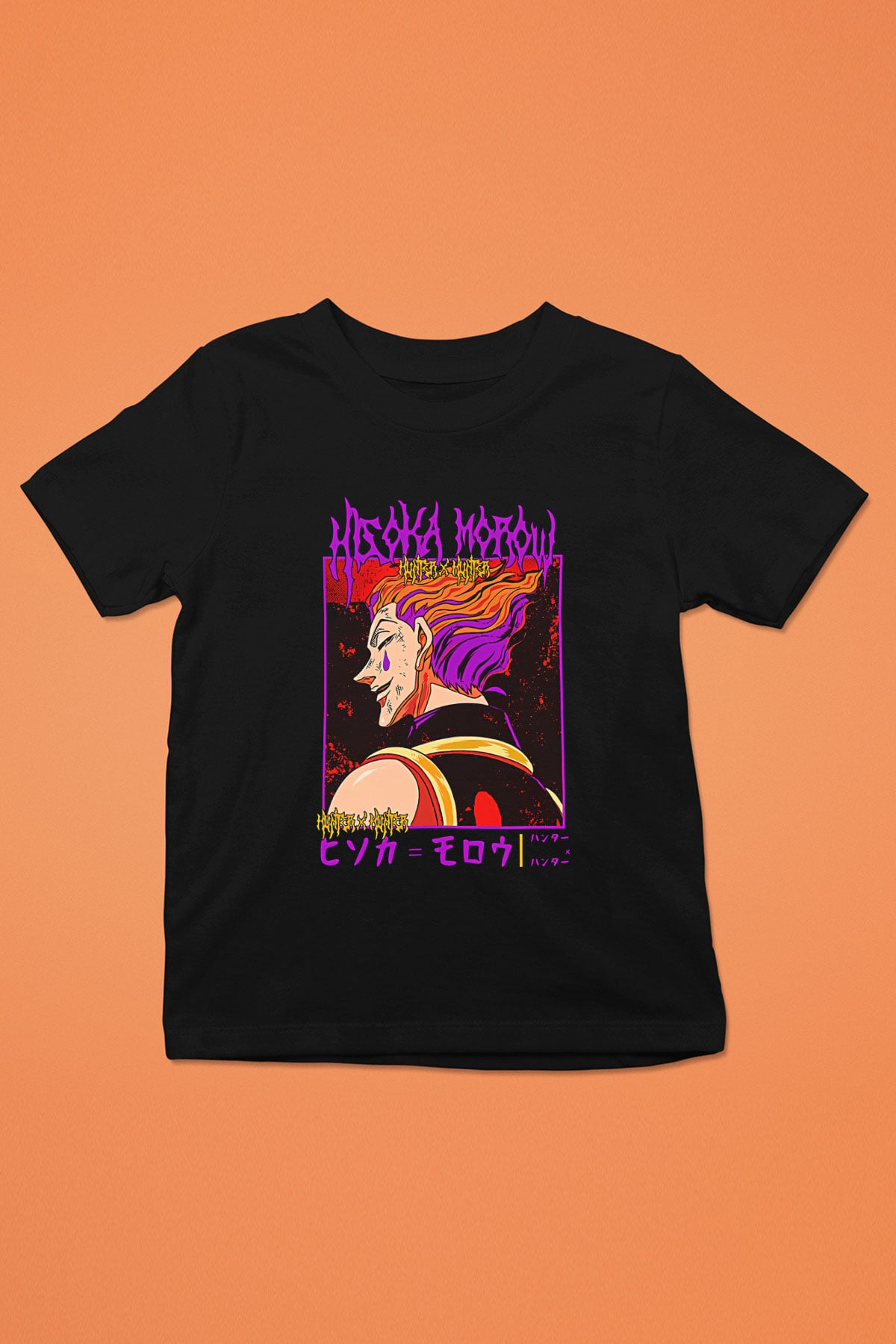 Hunter X Hunter Baskılı Unisex Siyah Çocuk Tişört - Tshirt