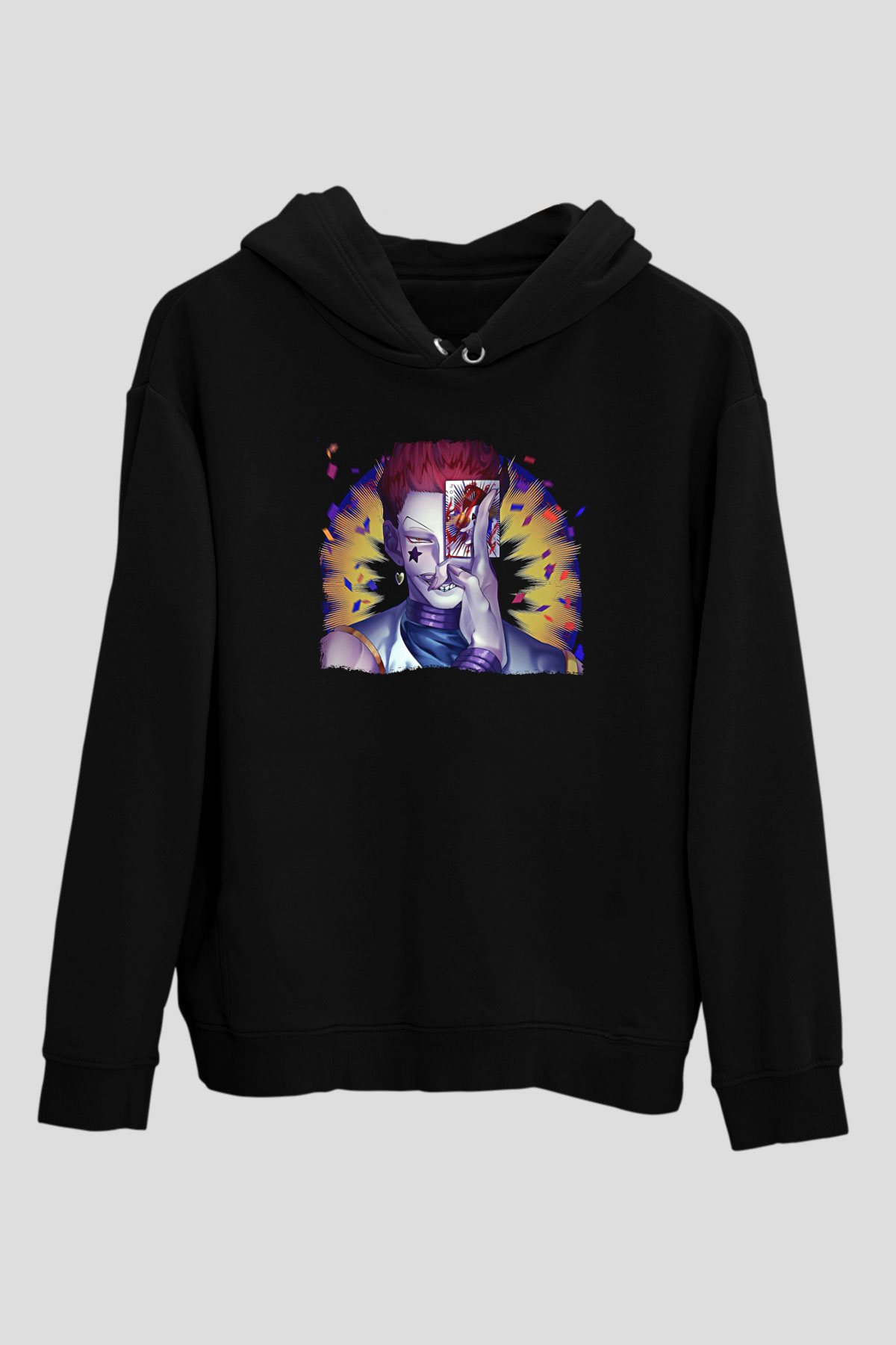Hunter X Hunter Baskılı Unisex Siyah Hoodie