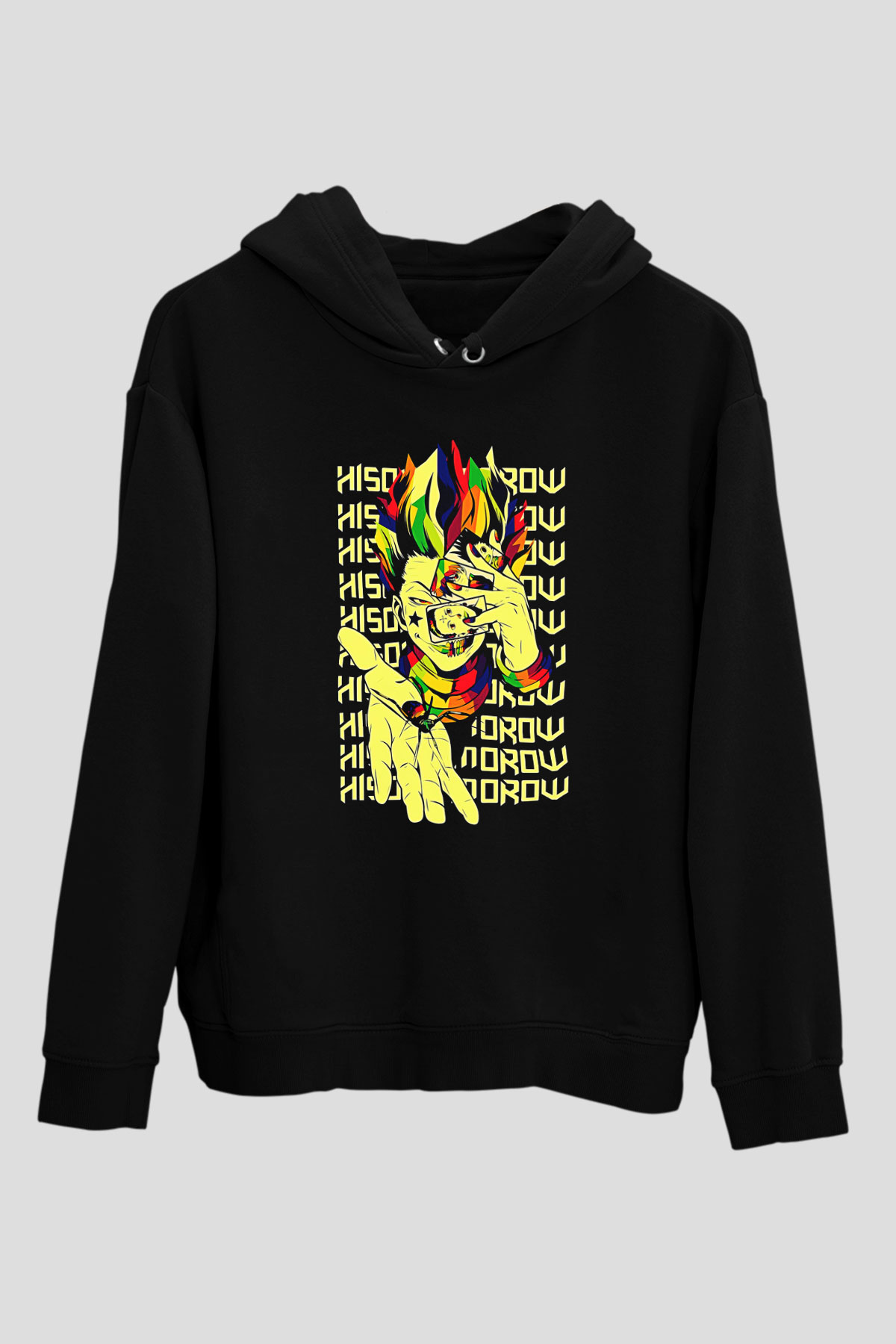 Hunter X Hunter Baskılı Unisex Siyah Hoodie