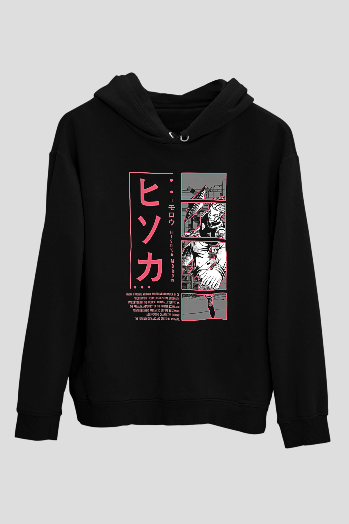 Hunter X Hunter Baskılı Unisex Siyah Hoodie