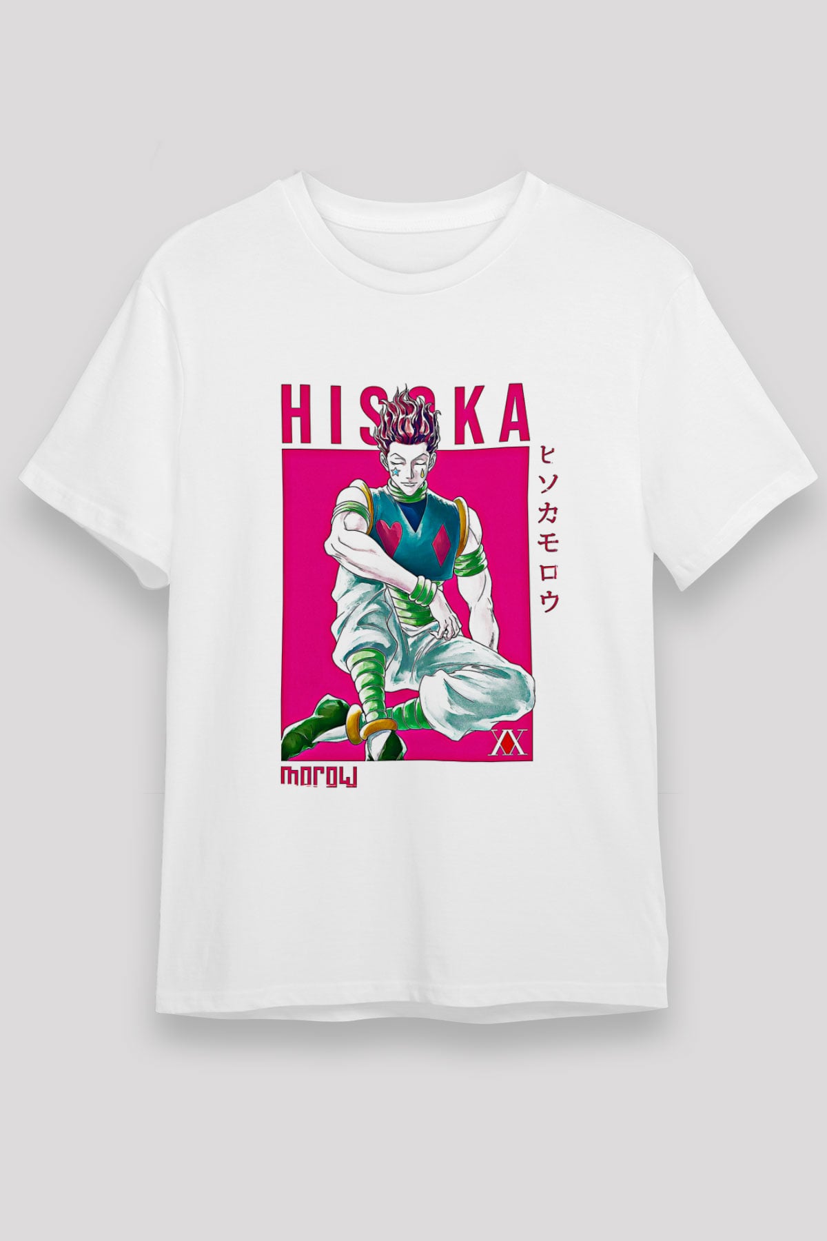 Hunter X Hunter Unisex Baskılı Beyaz Tişört - Tshirt