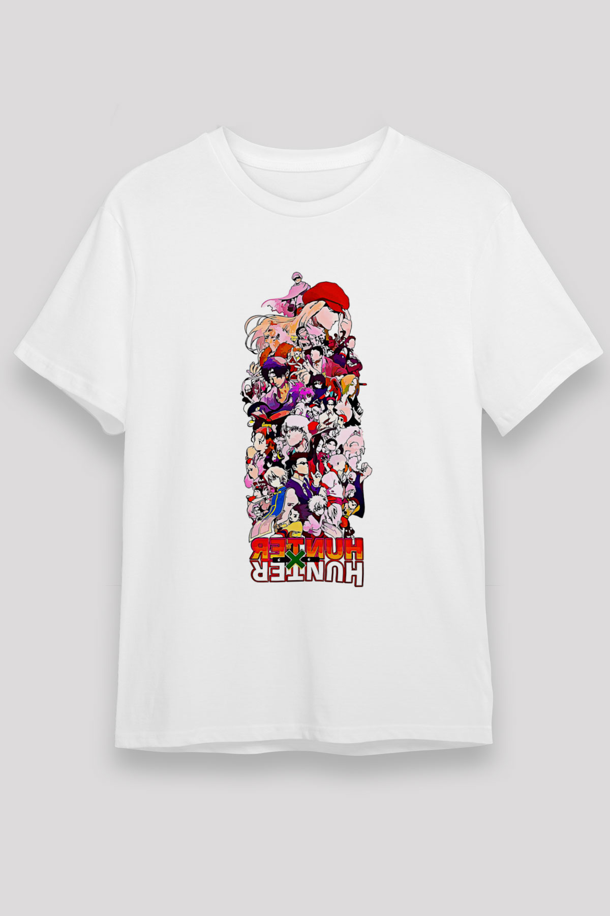 Hunter X Hunter Unisex Baskılı Beyaz Tişört - Tshirt