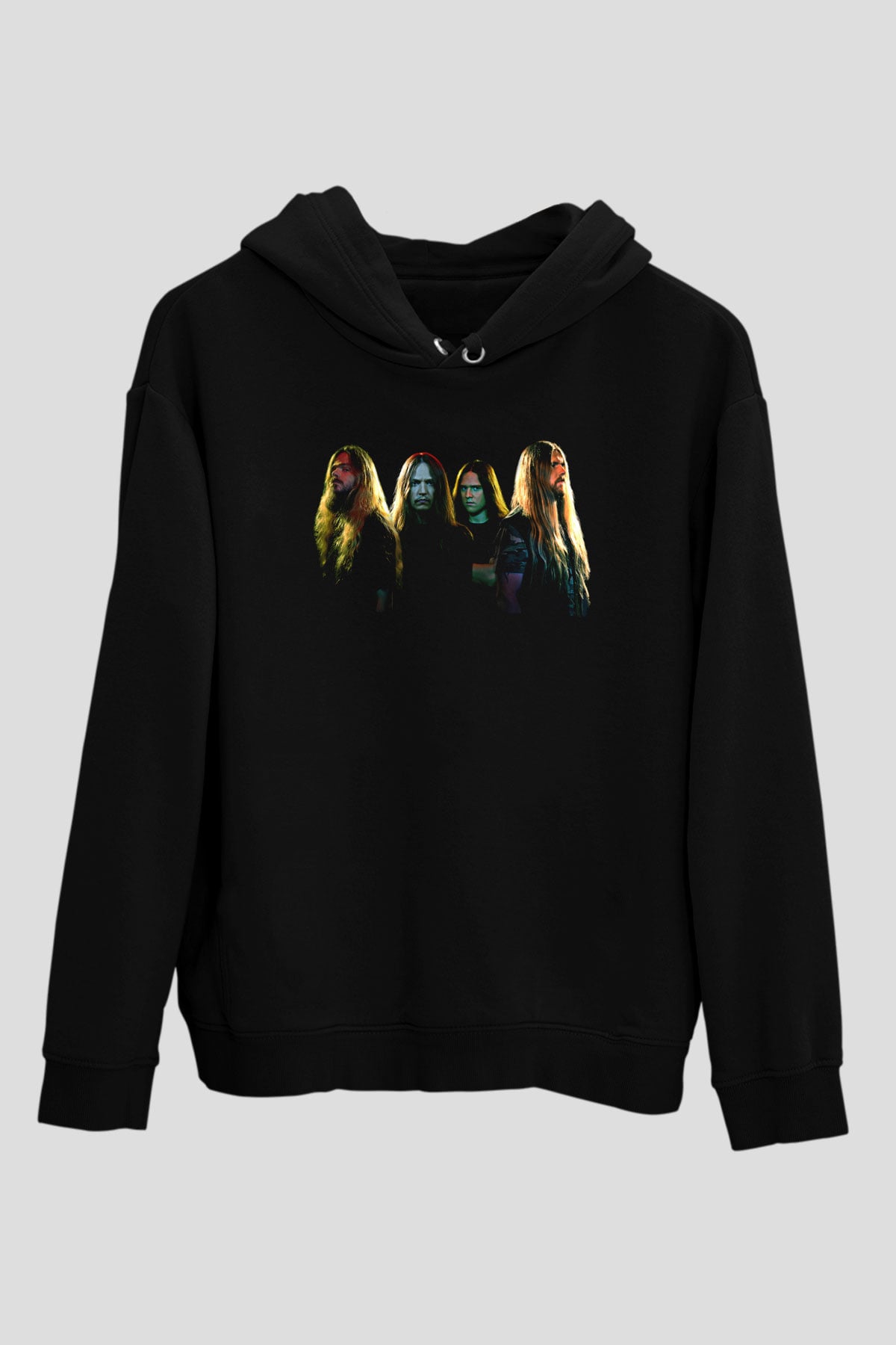 Hypocrispy Baskılı Unisex Siyah Kapüşonlu Sweatshirt