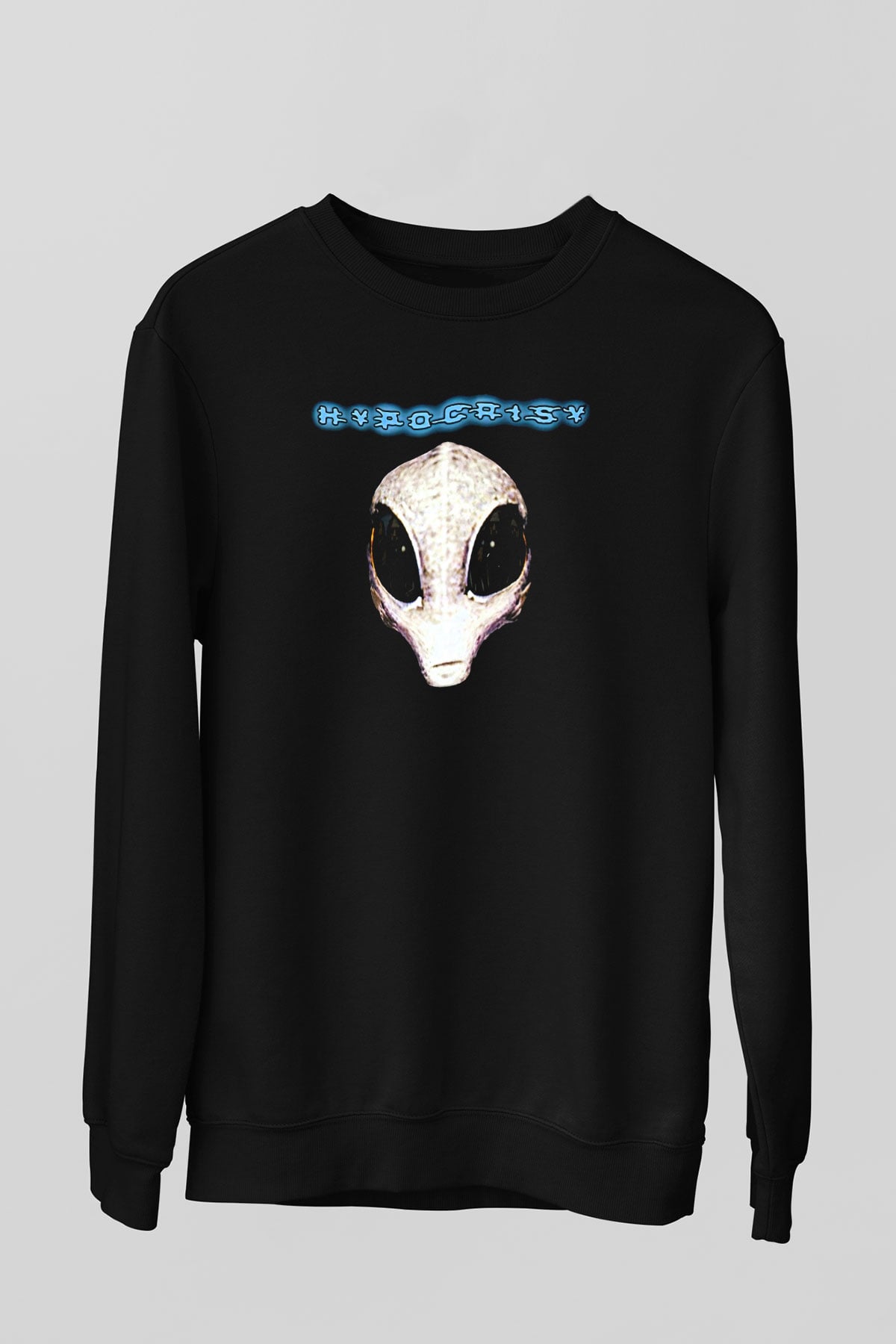 Hypocrispy Baskılı Unisex Siyah Sweatshirt