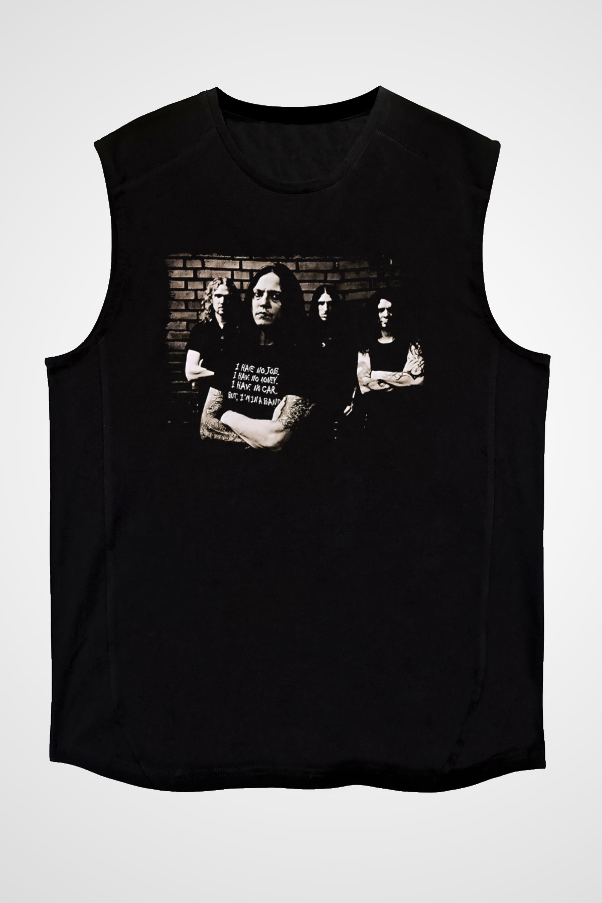 Hypocrisy Baskılı Unisex Siyah Kolsuz Tişört - Tshirt