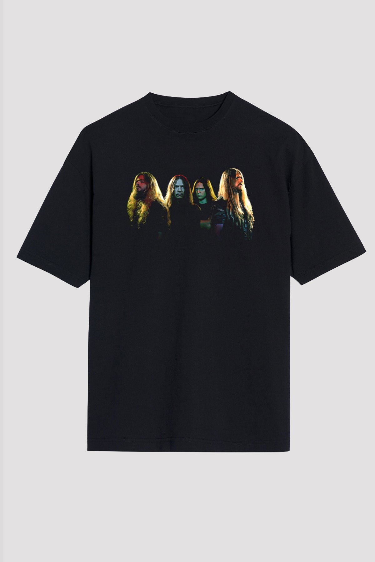 Hypocrisy Baskılı Unisex Siyah Oversize Tişört - Tshirt