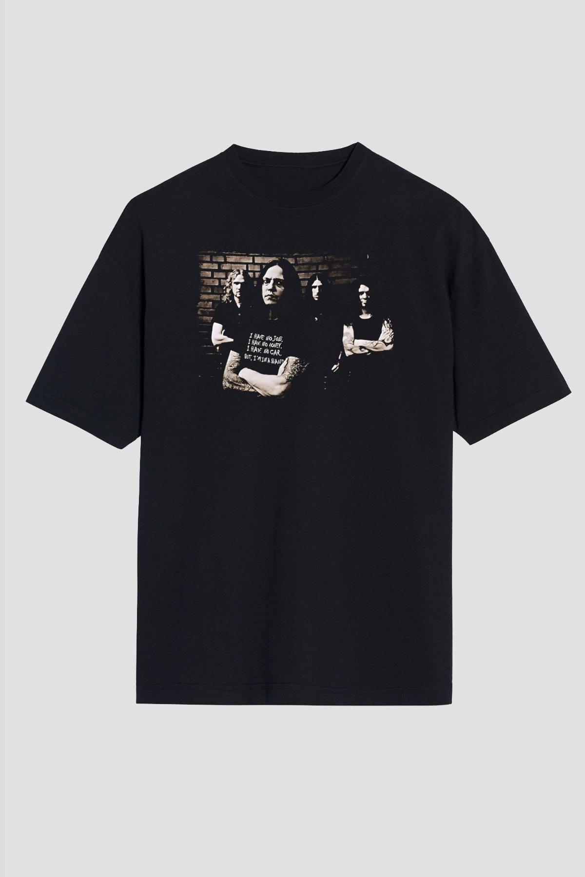 Hypocrisy Baskılı Unisex Siyah Oversize Tişört - Tshirt