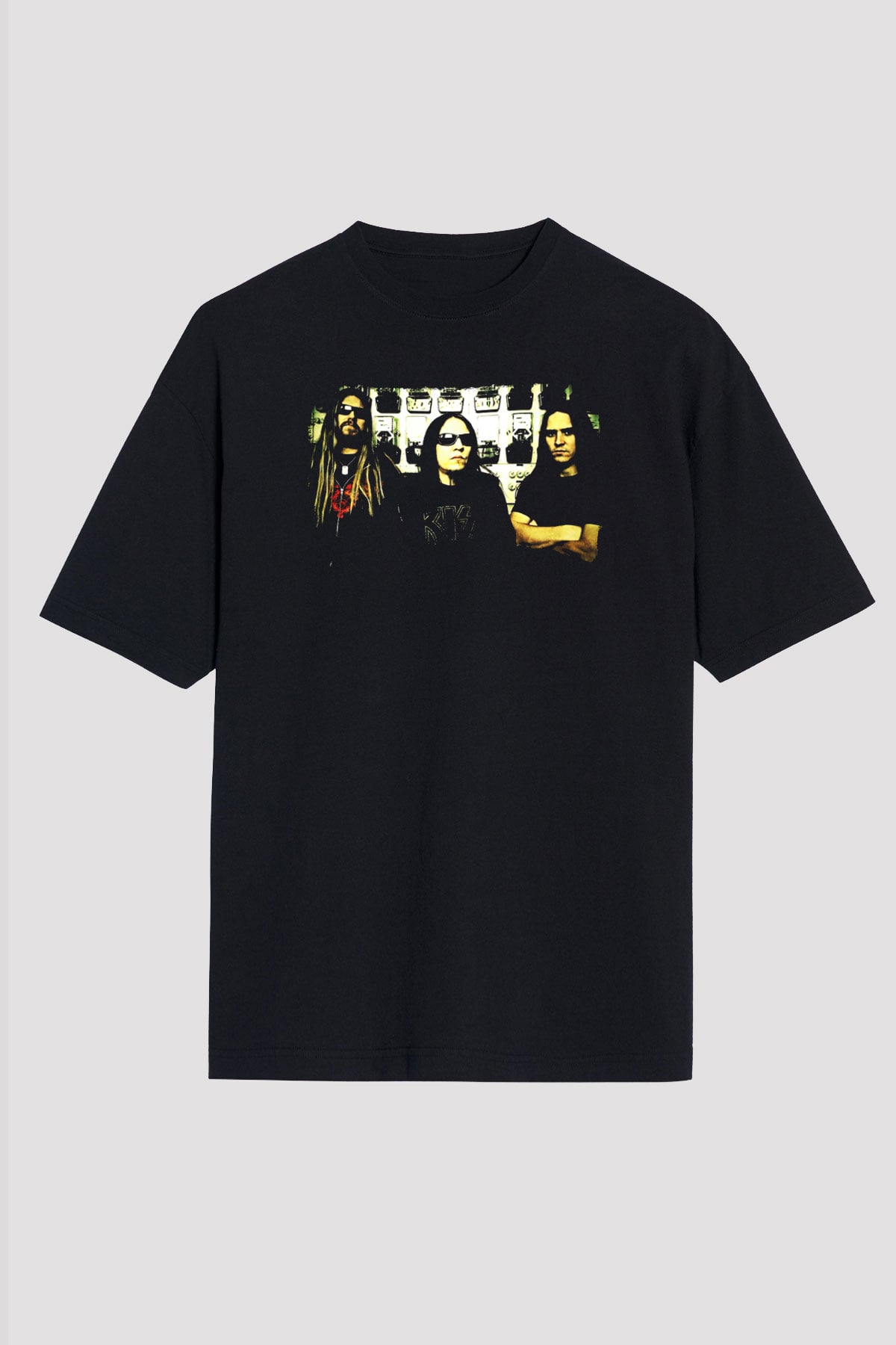 Hypocrisy Baskılı Unisex Siyah Oversize Tişört - Tshirt