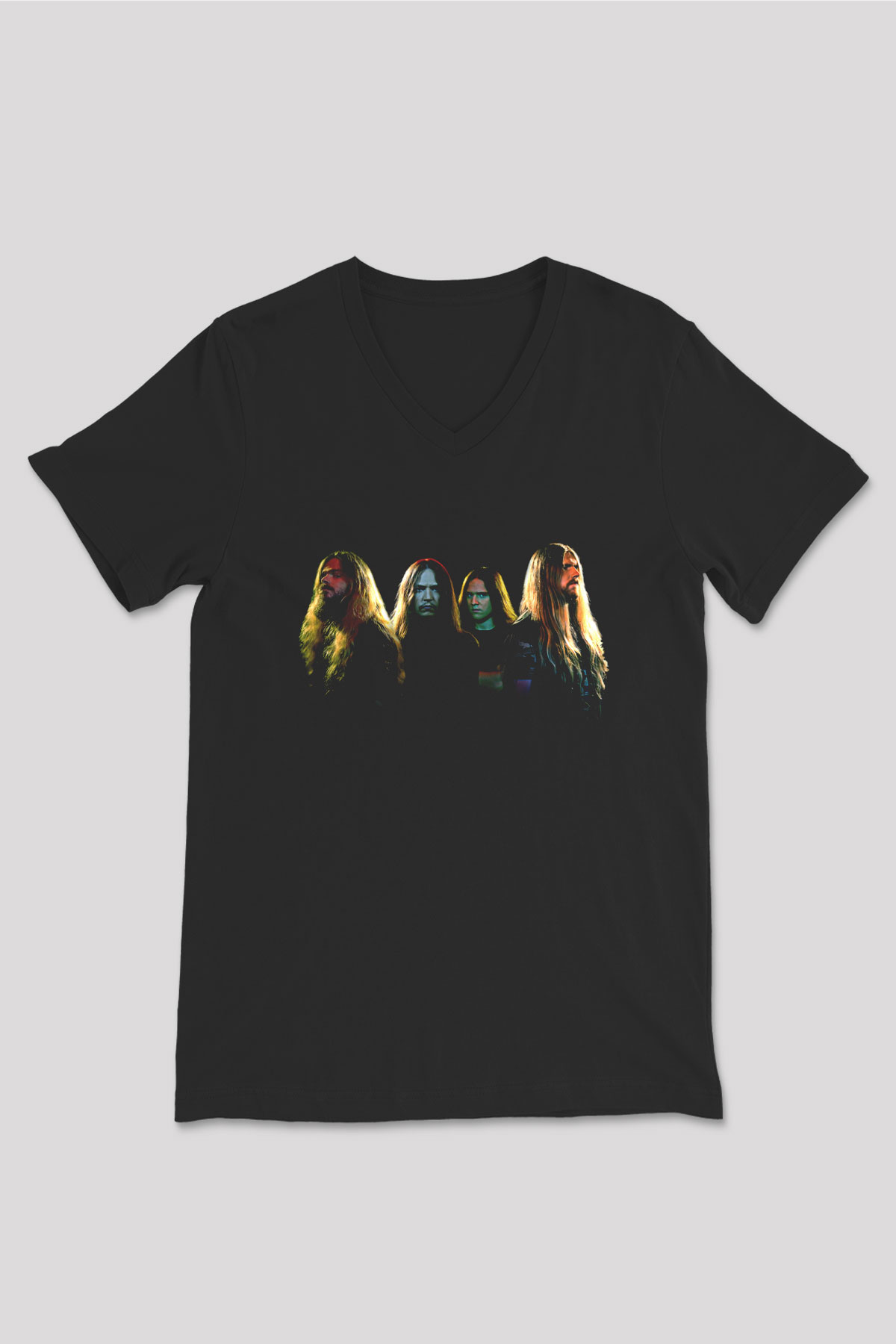 Hypocrisy Baskılı Unisex Siyah V Yaka Tişört - Tshirt