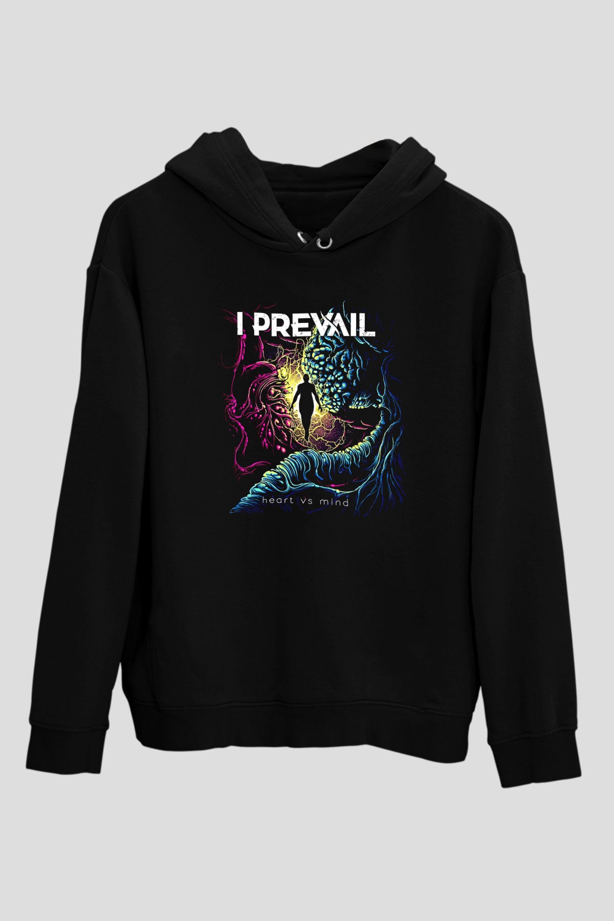 I Prevail Baskılı Unisex Siyah Kapüşonlu Sweatshirt