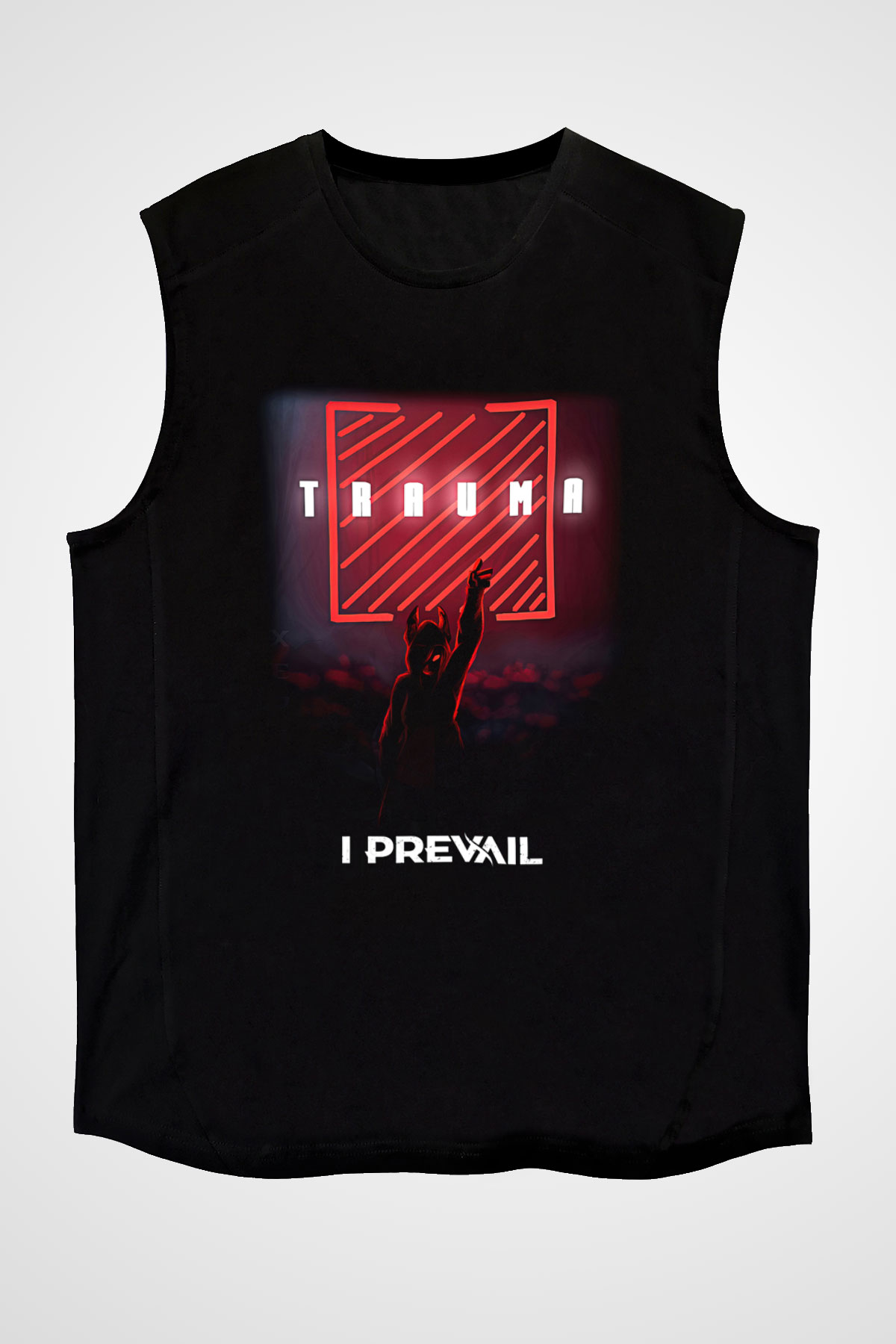 I Prevail Baskılı Unisex Siyah Kolsuz Tişört - Tshirt