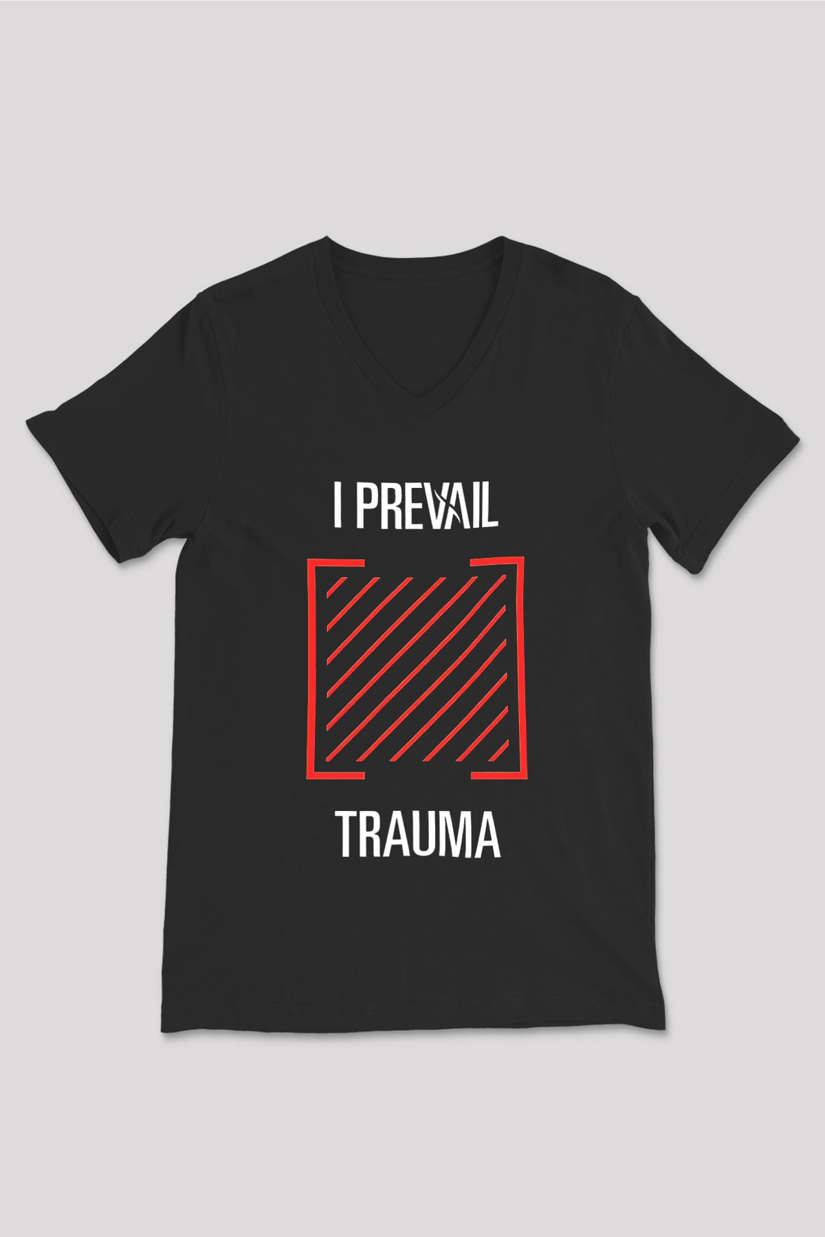 I Prevail Baskılı Unisex Siyah V Yaka Tişört - Tshirt