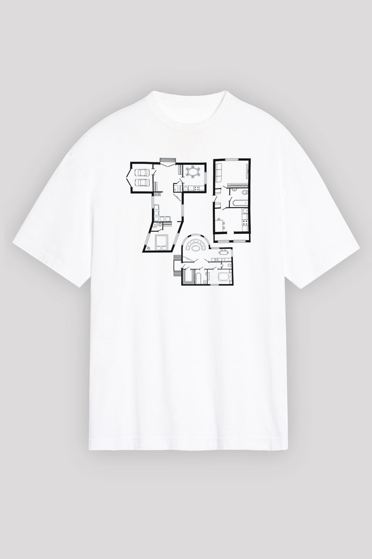 İç mimar Beyaz Unisex Oversize Tişört T-Shirt