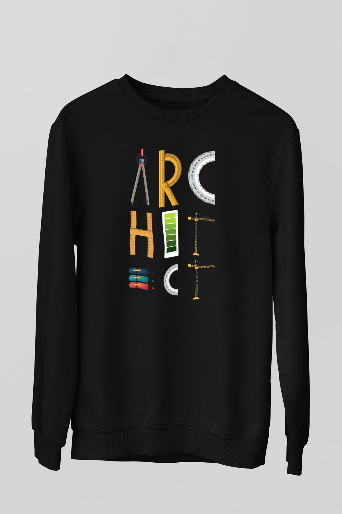 İç mimar Siyah Unisex Sweatshirt