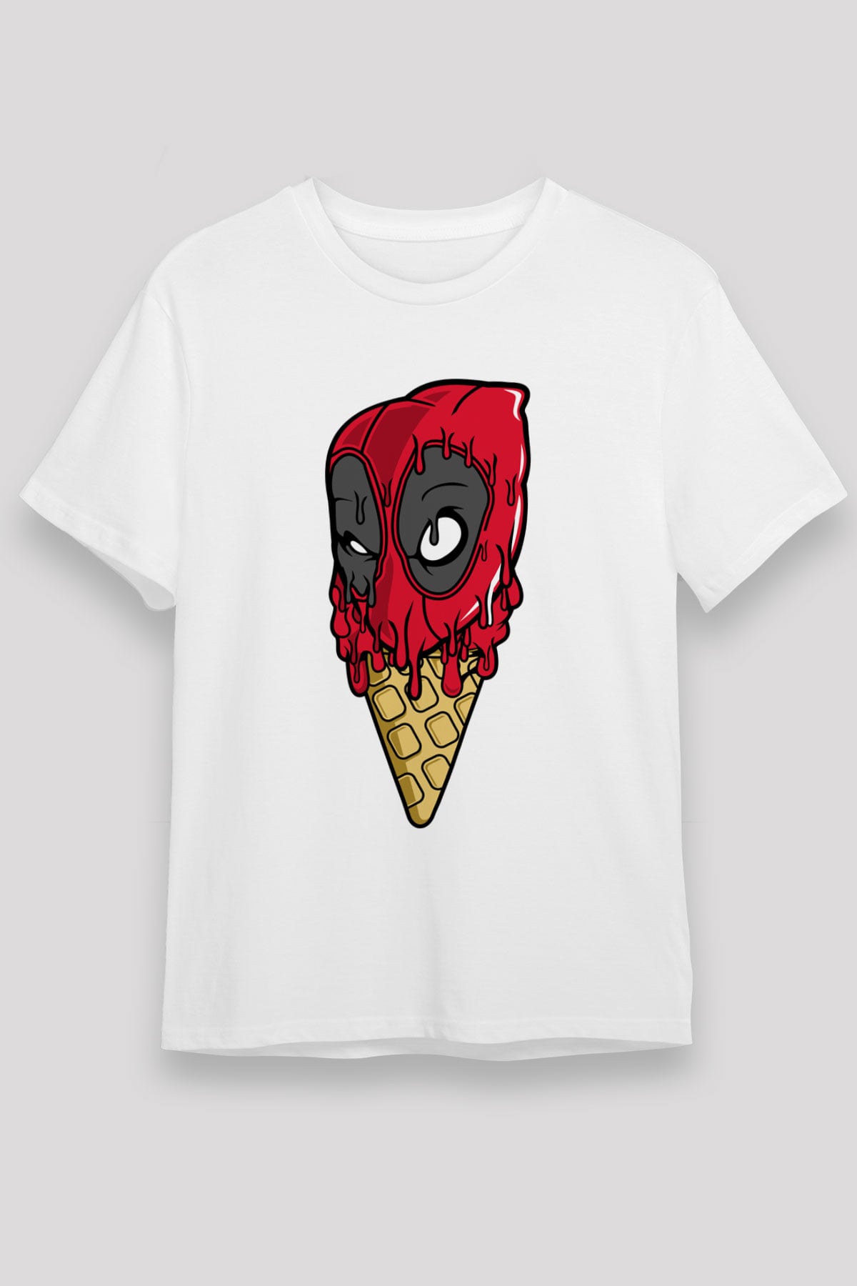 Ice Cream Dead Baskılı Unisex Beyaz Tişört