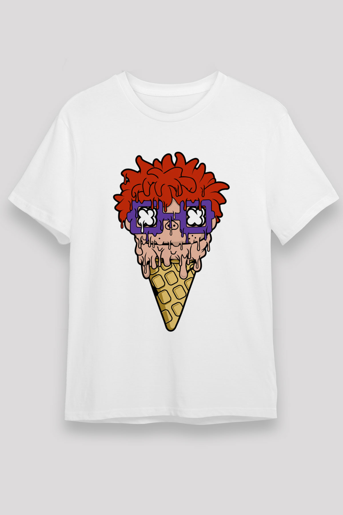 Ice Cream Rugrat Baskılı Unisex Beyaz Tişört