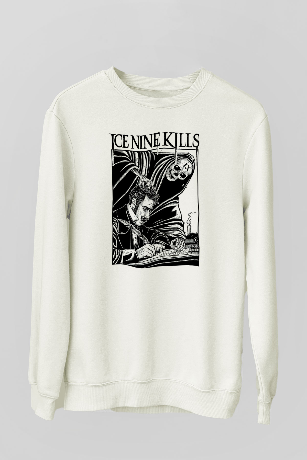 Ice Nine Kills Baskılı Beyaz Unisex Sweatshirt