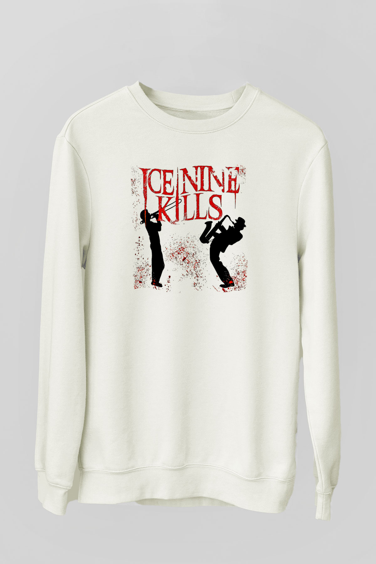 Ice Nine Kills Baskılı Beyaz Unisex Sweatshirt