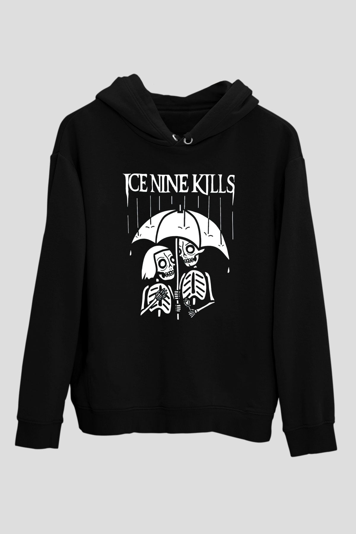 Ice Nine Kills Baskılı Unisex Siyah Kapüşonlu Sweatshirt