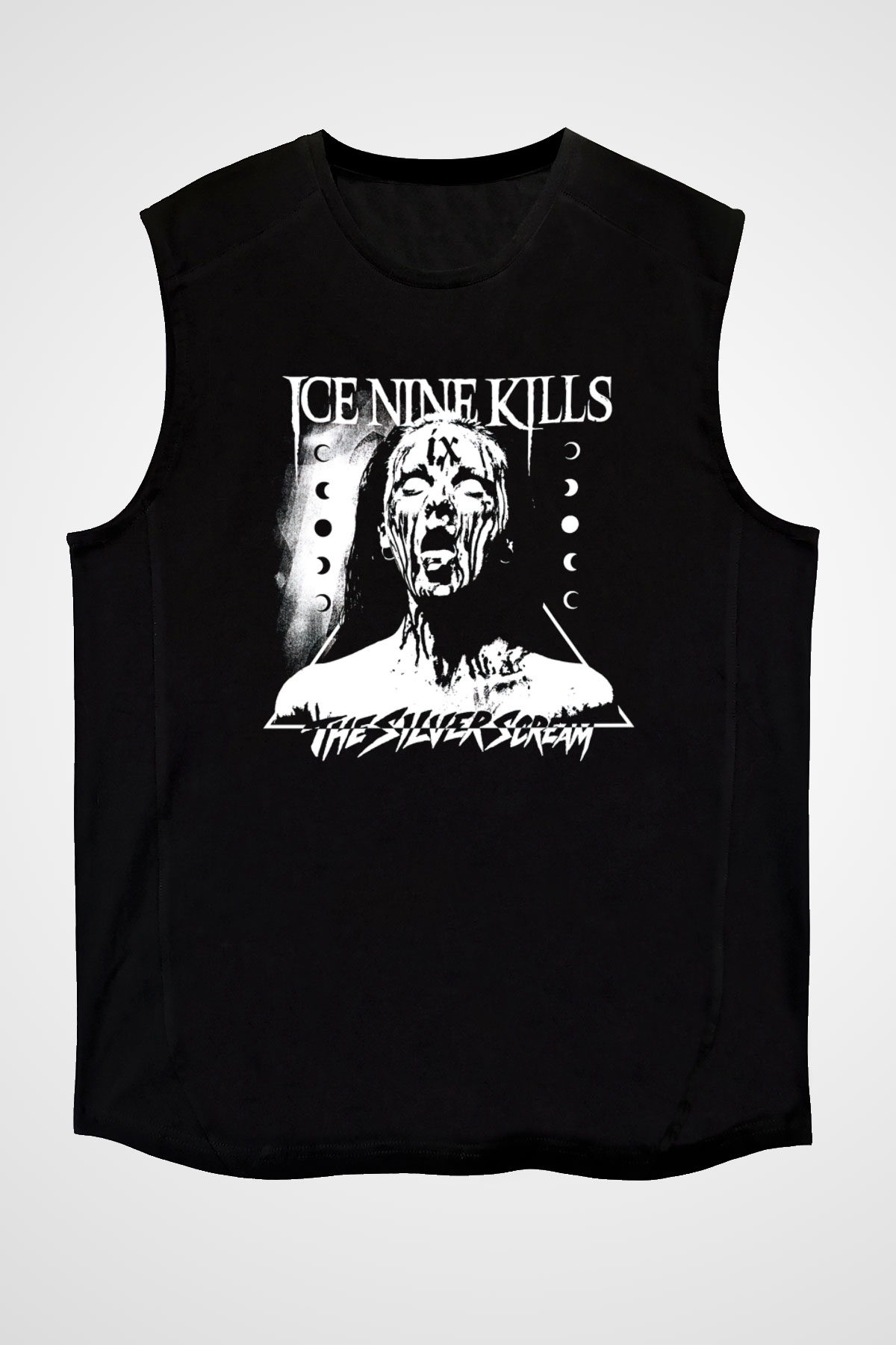 Ice Nine Kills Baskılı Unisex Siyah Kolsuz Tişört - Tshirt