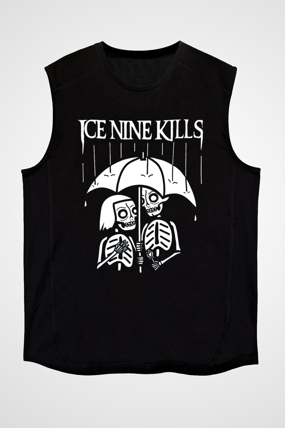Ice Nine Kills Baskılı Unisex Siyah Kolsuz Tişört - Tshirt