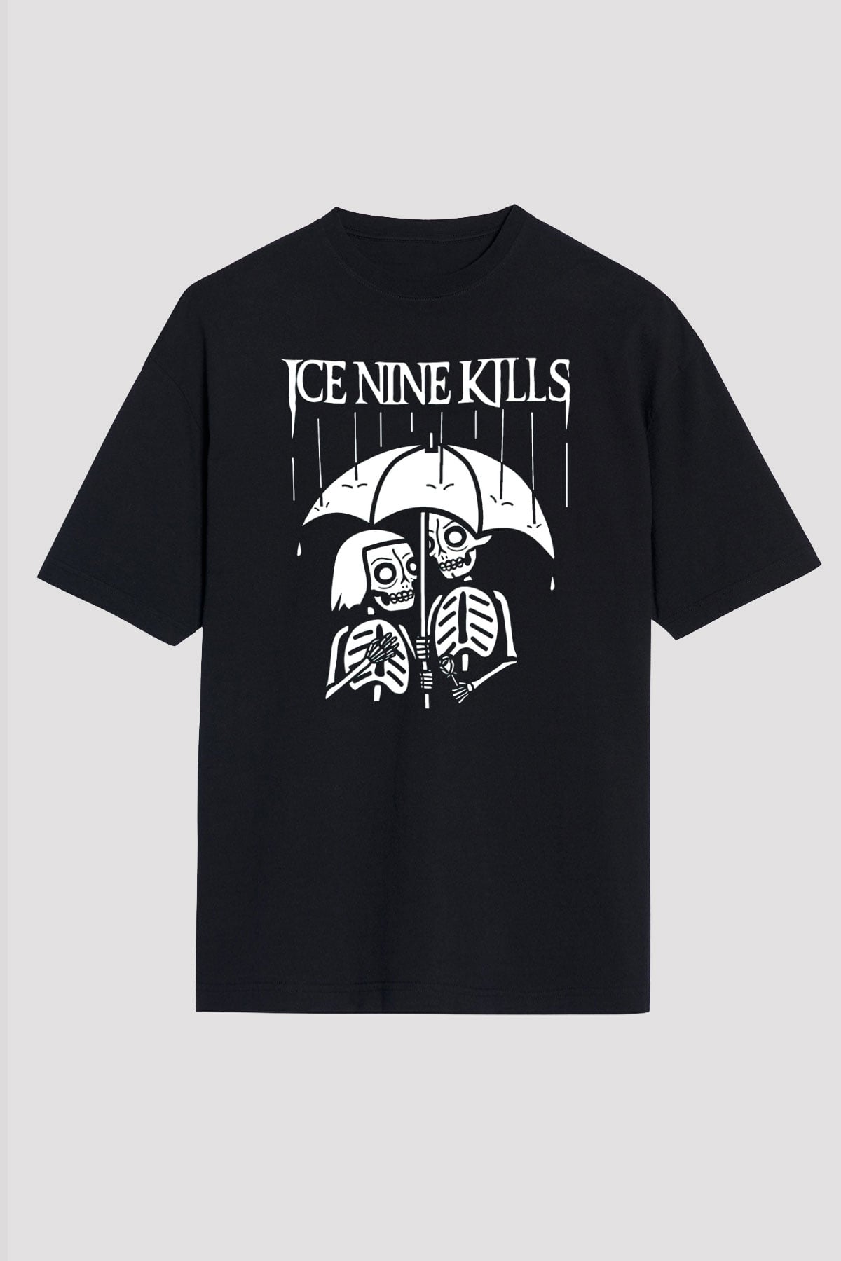 Ice Nine Kills Baskılı Unisex Siyah Oversize Tişört - Tshirt