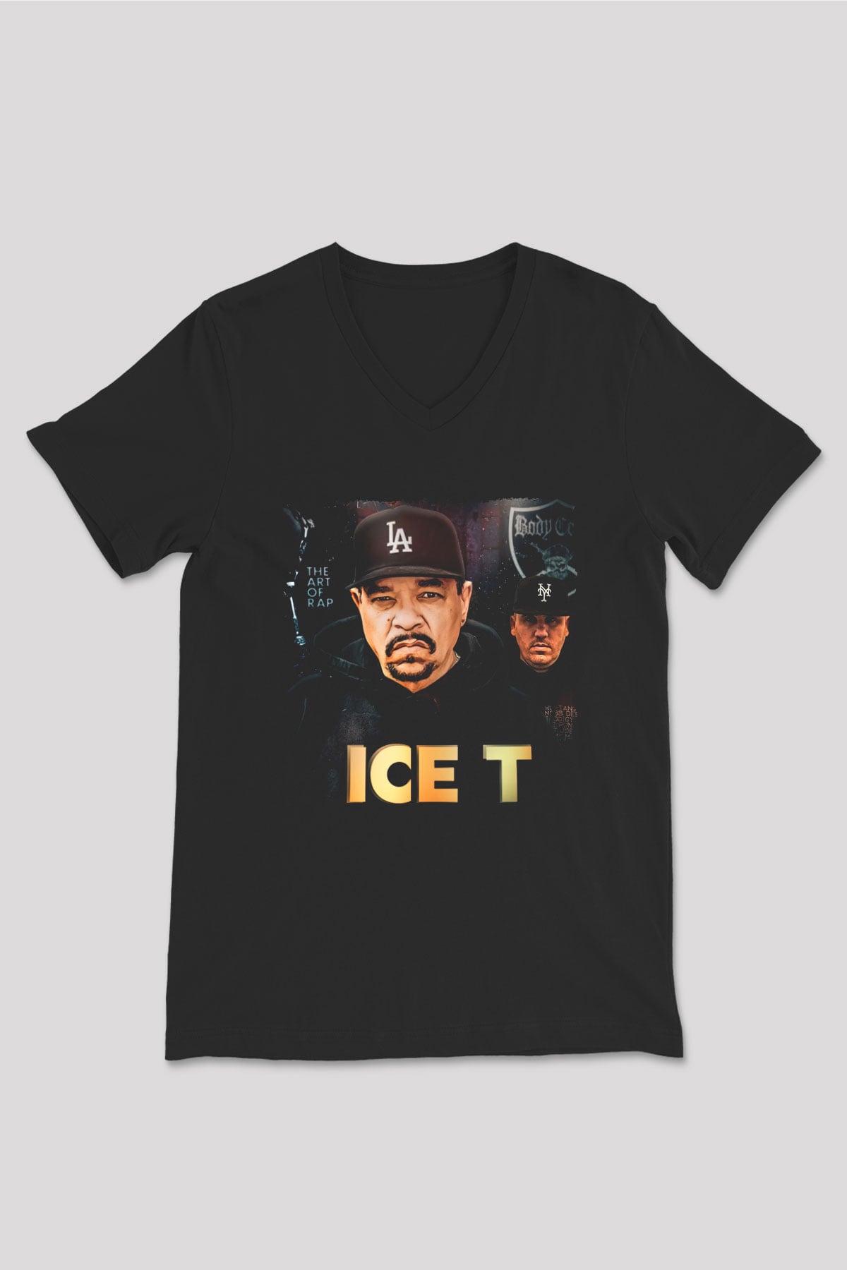 Ice-T Siyah Unisex V Yaka Tişört