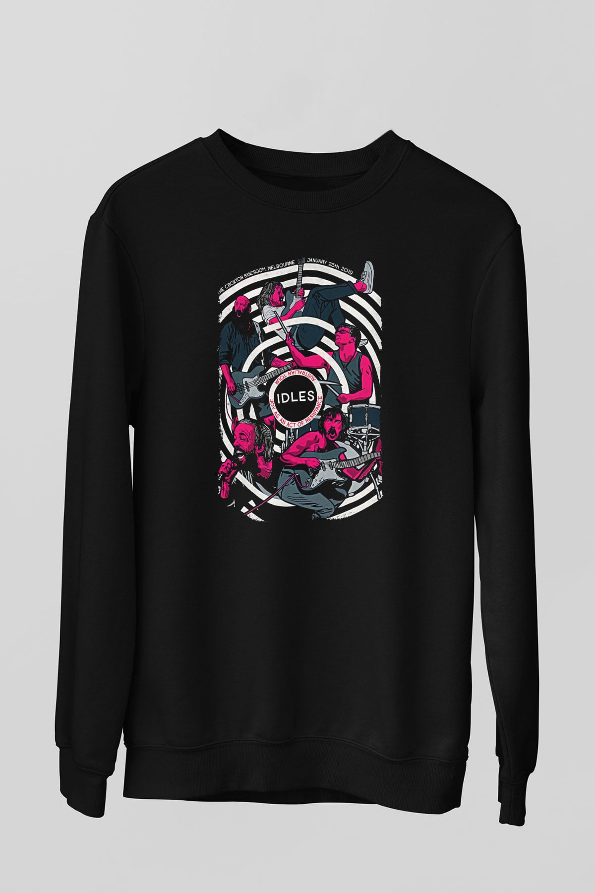 Idles Baskılı Unisex Siyah Sweatshirt