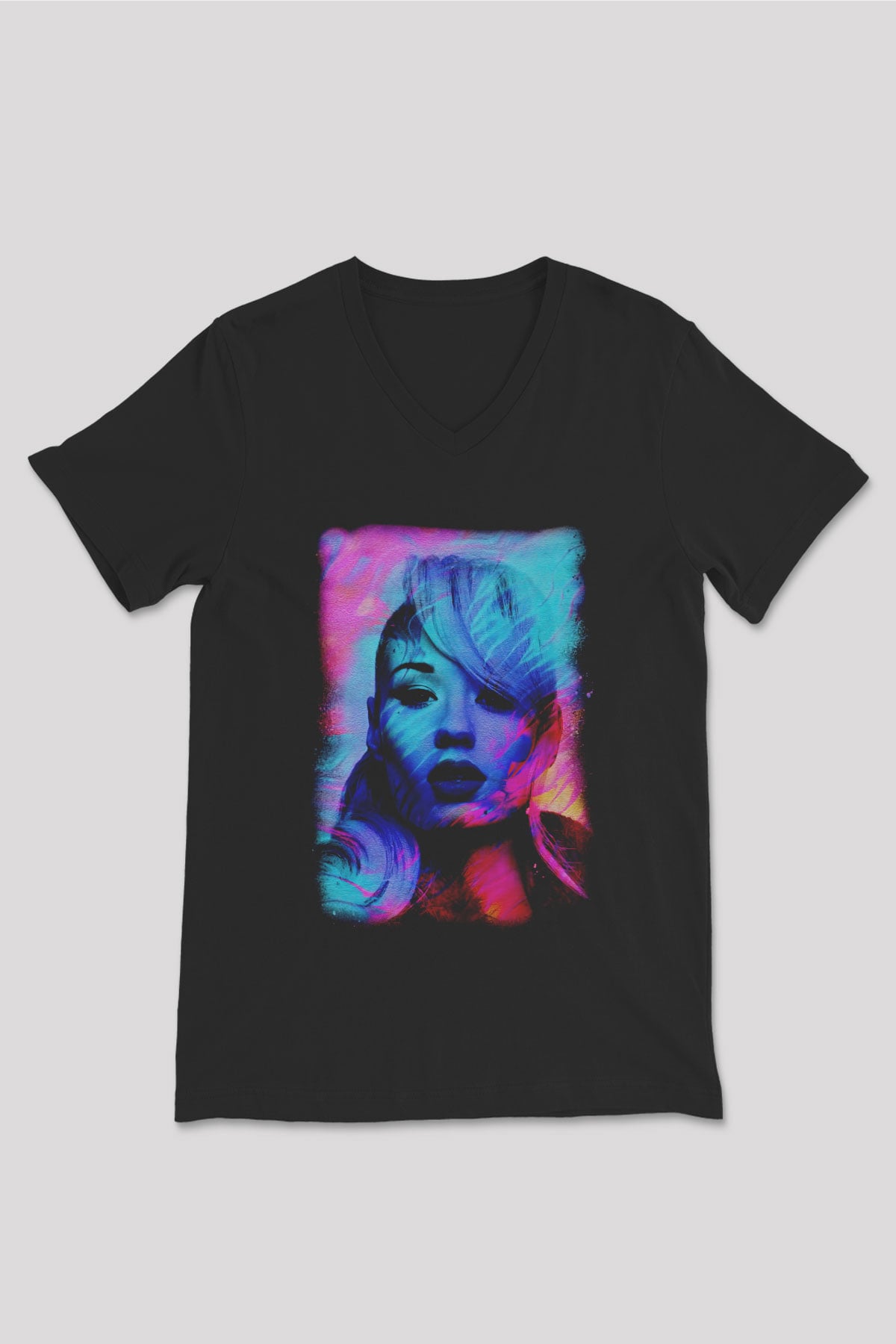 Iggy Azalea Siyah Unisex V Yaka Tişört