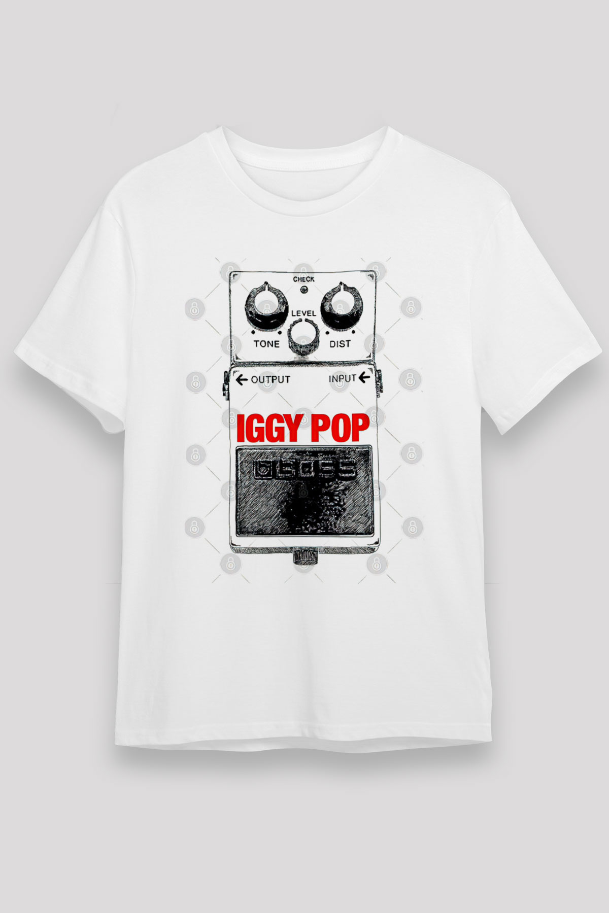 Iggy Pop Baskılı Unisex Beyaz Tişört - Tshirt