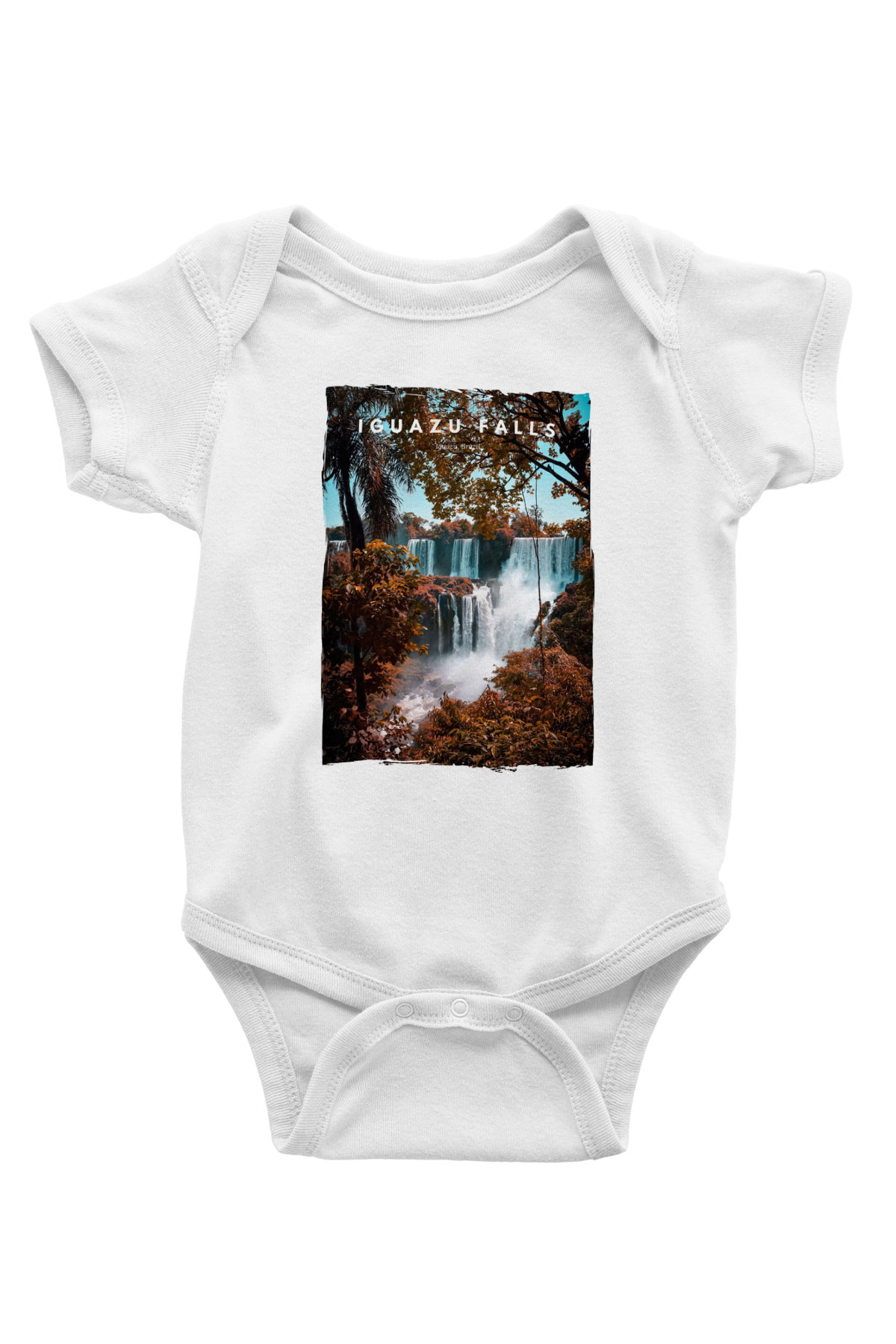 Iguazu Şelalesi Beyaz Bebek Body - Zıbın